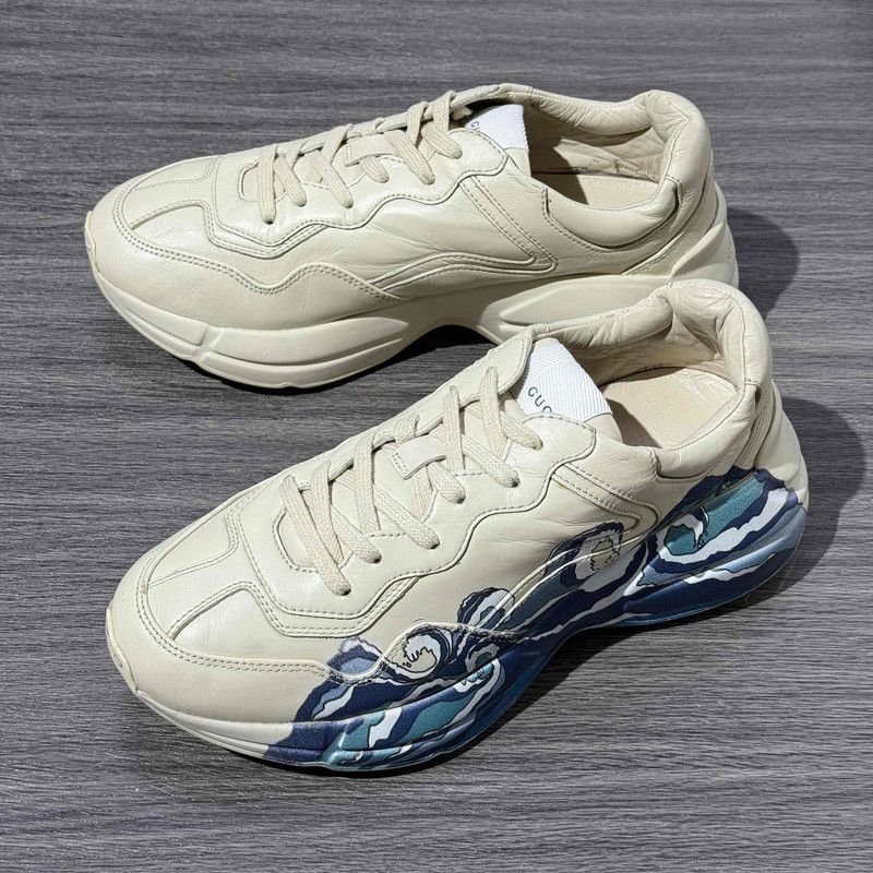 Gucci Rhyton Wave Print Low-Top Dad Sneakers 0079