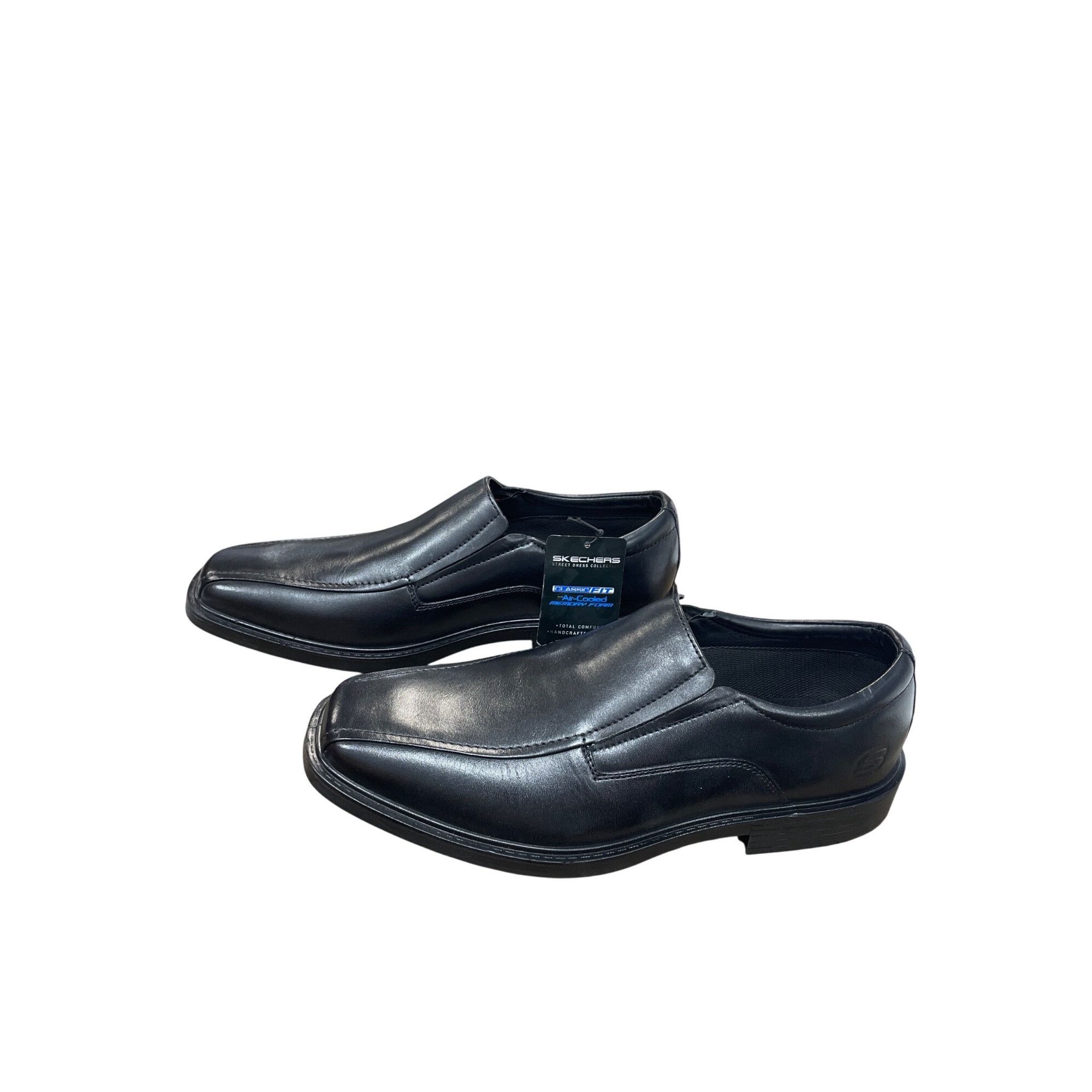 SKECHERS Skechers Classic fit Mens Black Leather Slip Loafers Sz 12 S Size US 12 / EU 45 - 3 Thumbnail