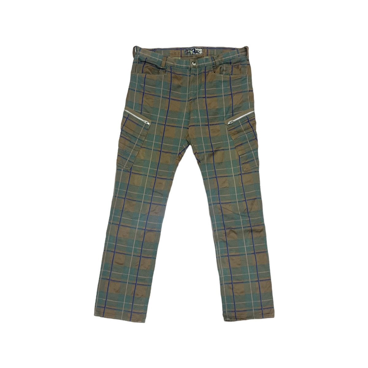 image of Jun Takahashi x Undercover Ss02 Undercover Plaid Slant Pocket Pants in Bronw/Green, Men's (Size 33)