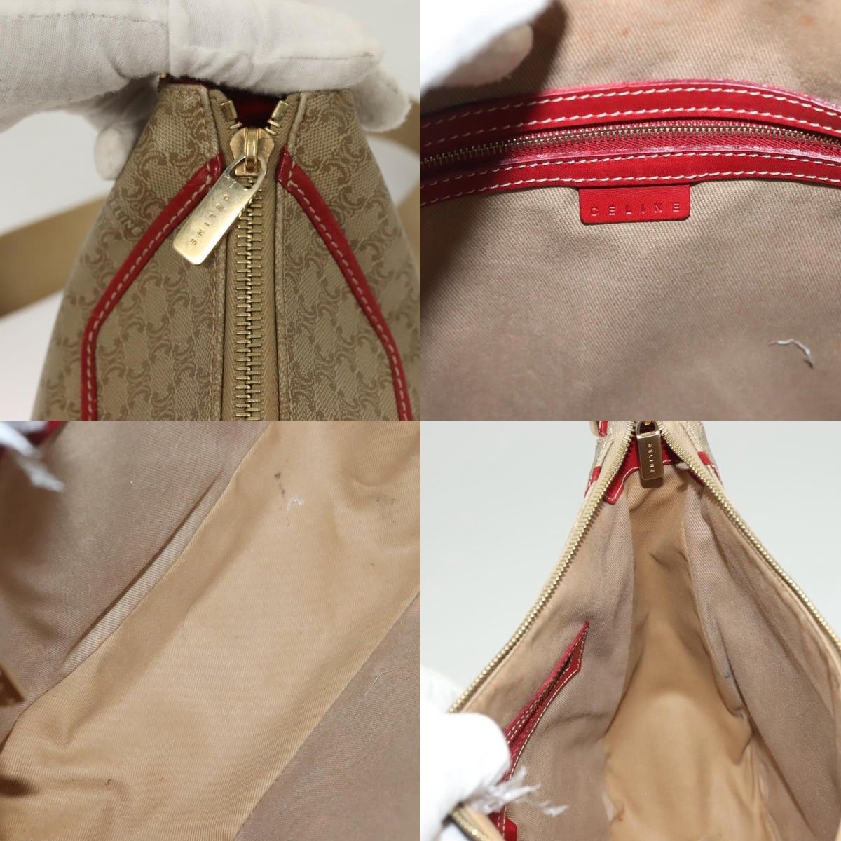 Celine CELINE Macadam Canvas Shoulder Bag Beige Gold Size ONE SIZE - 11 Thumbnail
