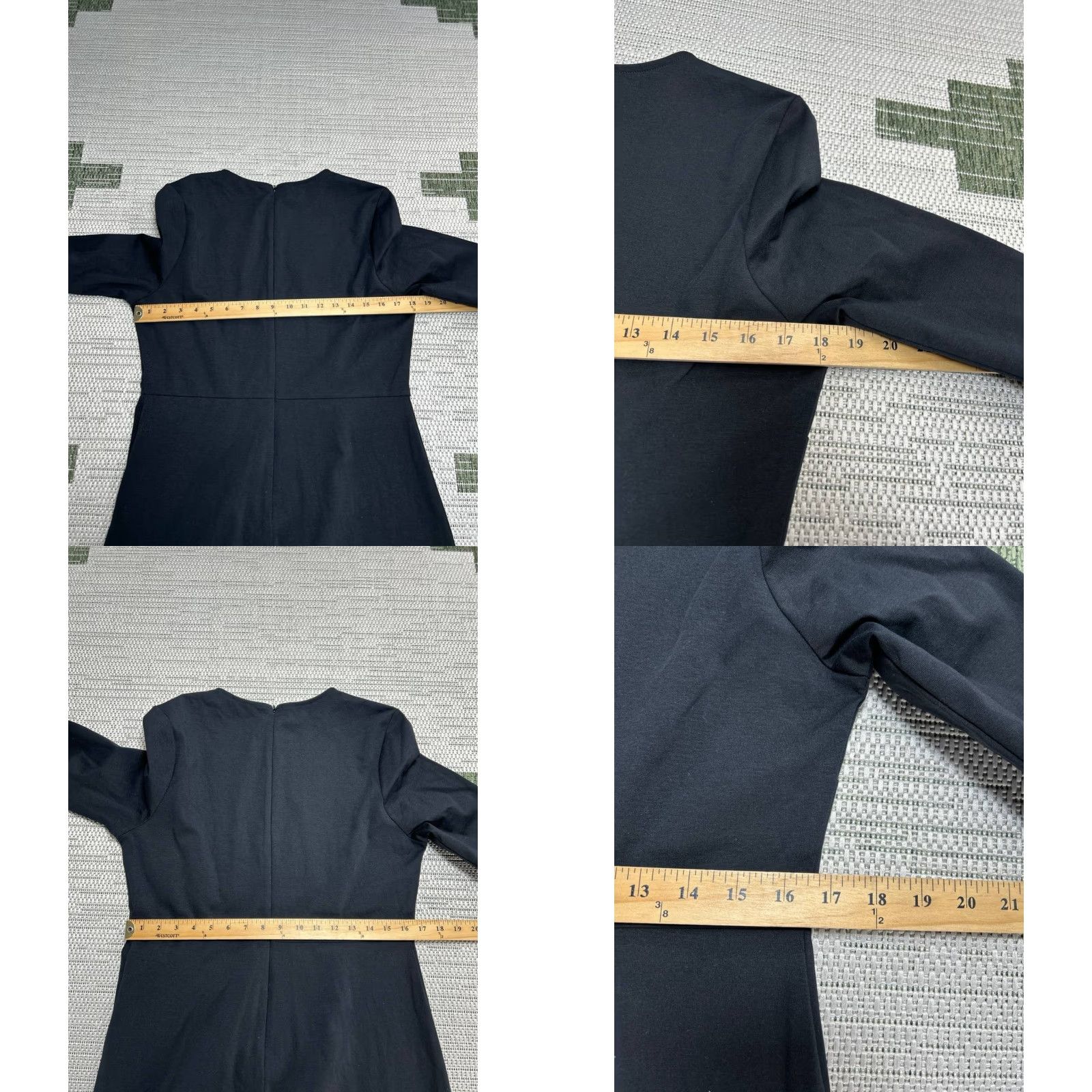 Boden Boden Ruched Side Jersey Dress Womens 12R Black Cotton Column Midi Slit Front Dress Size XL / US 12-14 / IT 48-50 - 8 Thumbnail