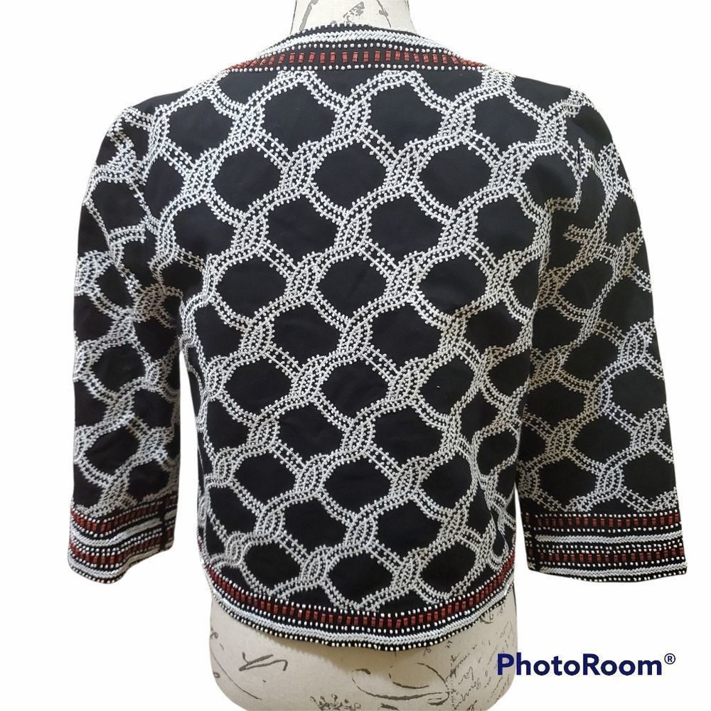 L'AGENCE L'Agence Ladies Size XS Black & Red Embroidered Beaded Cropp Size XS / US 0-2 / IT 36-38 - 6 Thumbnail