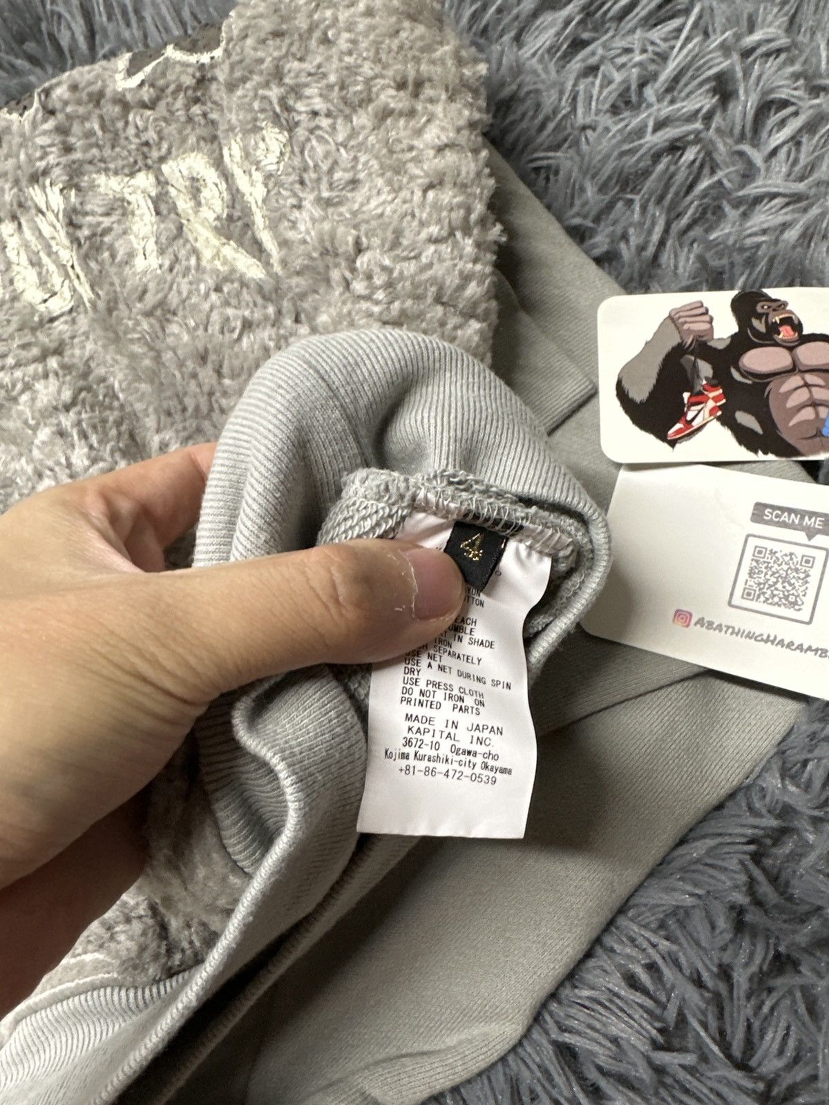 Kapital Kapital Knit x Fur Grizzly Sweater, 'Em Kountry, Grey Size US XL / EU 56 / 4 - 10 Thumbnail