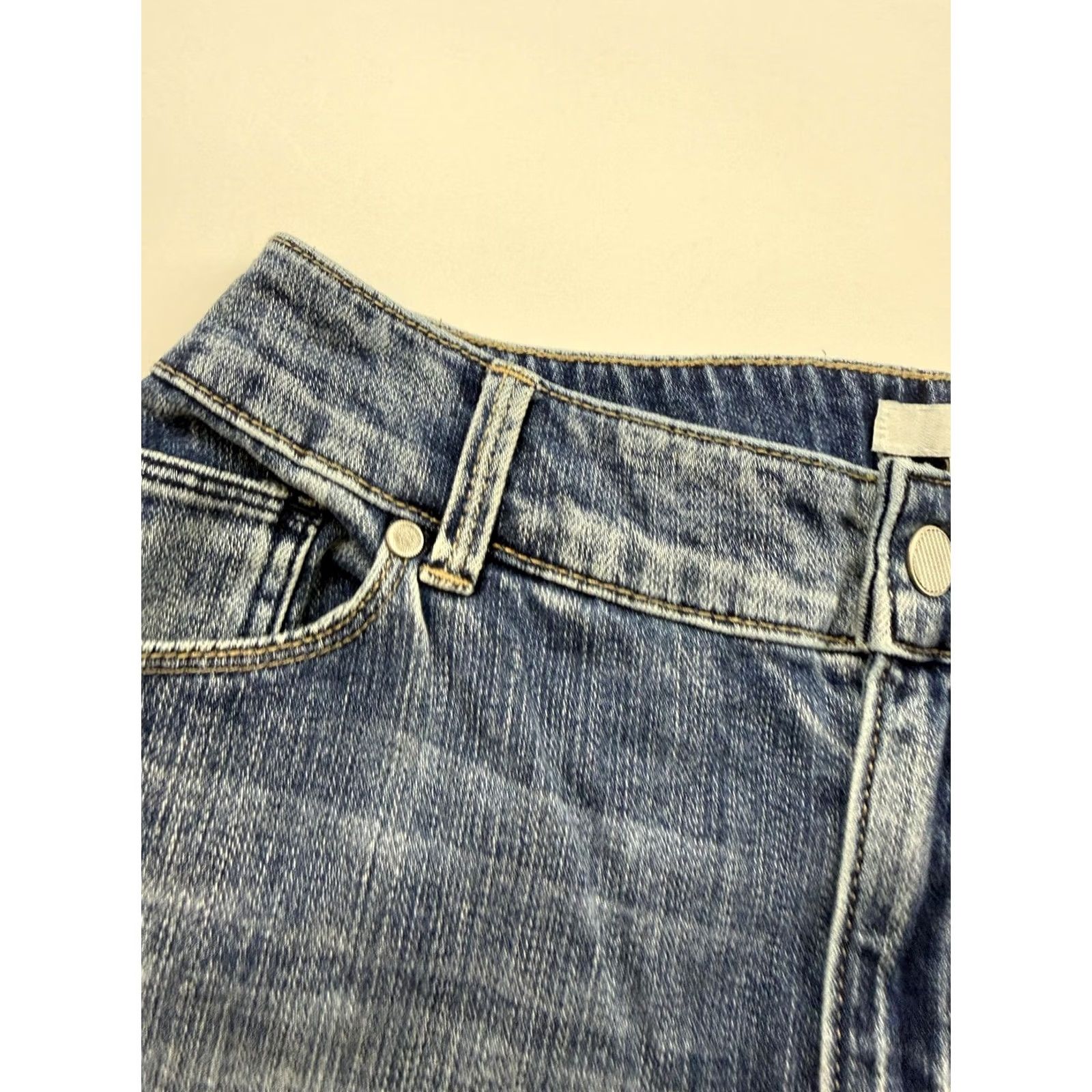 Vintage Chico's Denim Skirt 0 Blue Long Maxi Front Slit Pockets Casual Stretch Womens Size 25" / US 0 / IT 36 - 2 Thumbnail