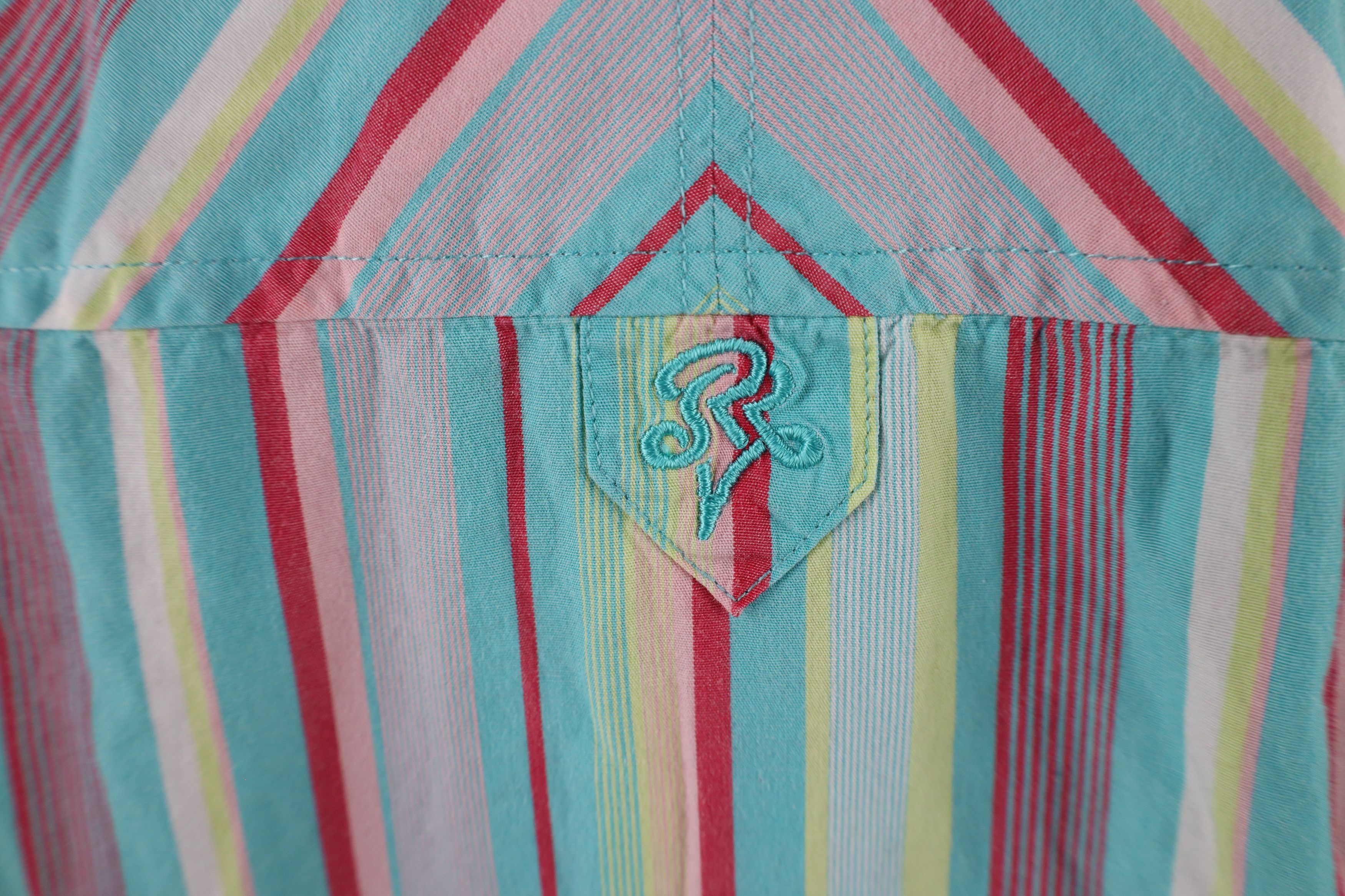 Vintage Vintage 90s Streetwear Rainbow Striped Collared Button Shirt Size US XL / EU 56 / 4 - 7 Thumbnail