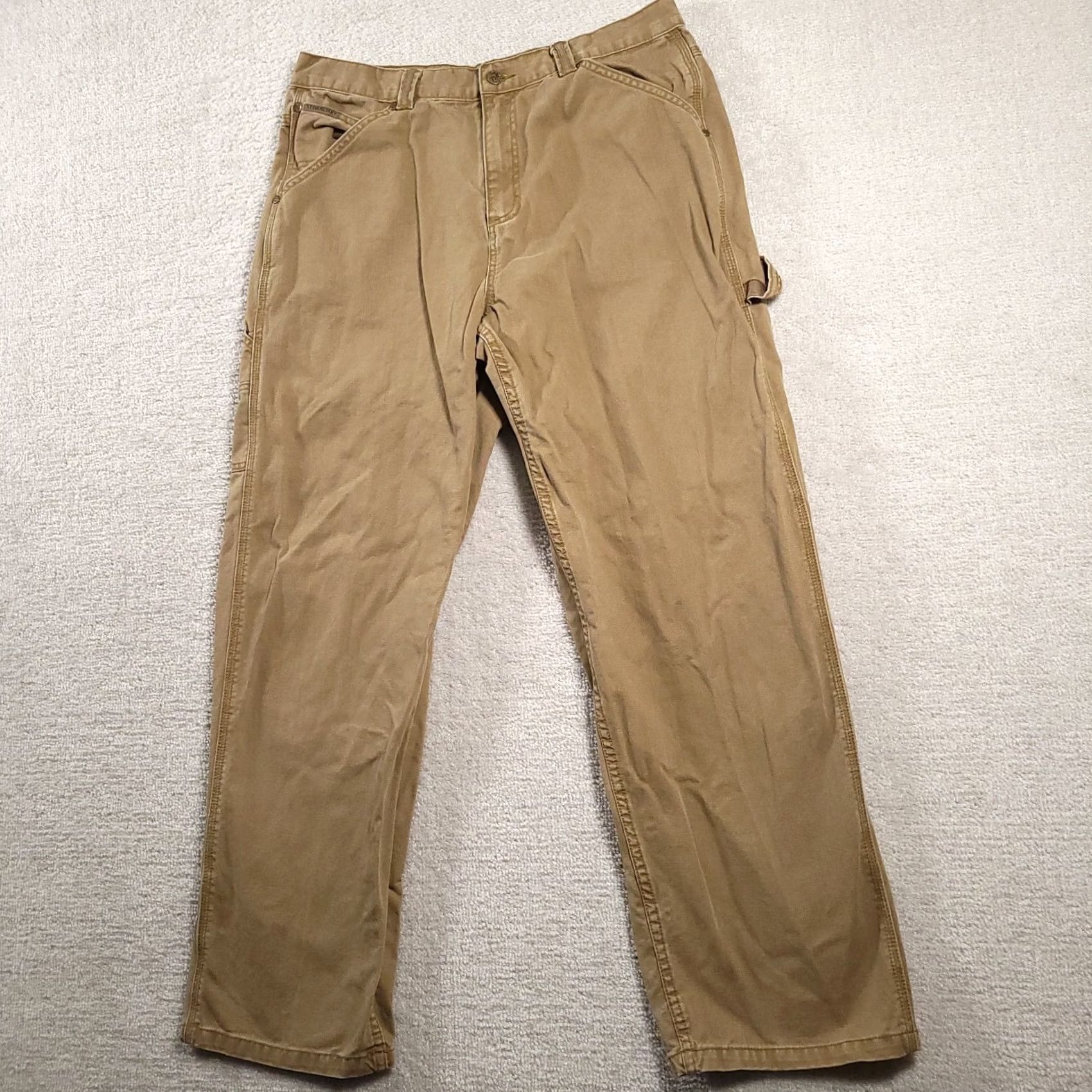 Vintage Legendary Whitetails Jeans Mens 34x30 Carpenter Denim Brown 5-Pocket Regular Straight Belt Loops Logo Embroidered Rise Mid Vintage Size US 34 / EU 50 - 2 Thumbnail