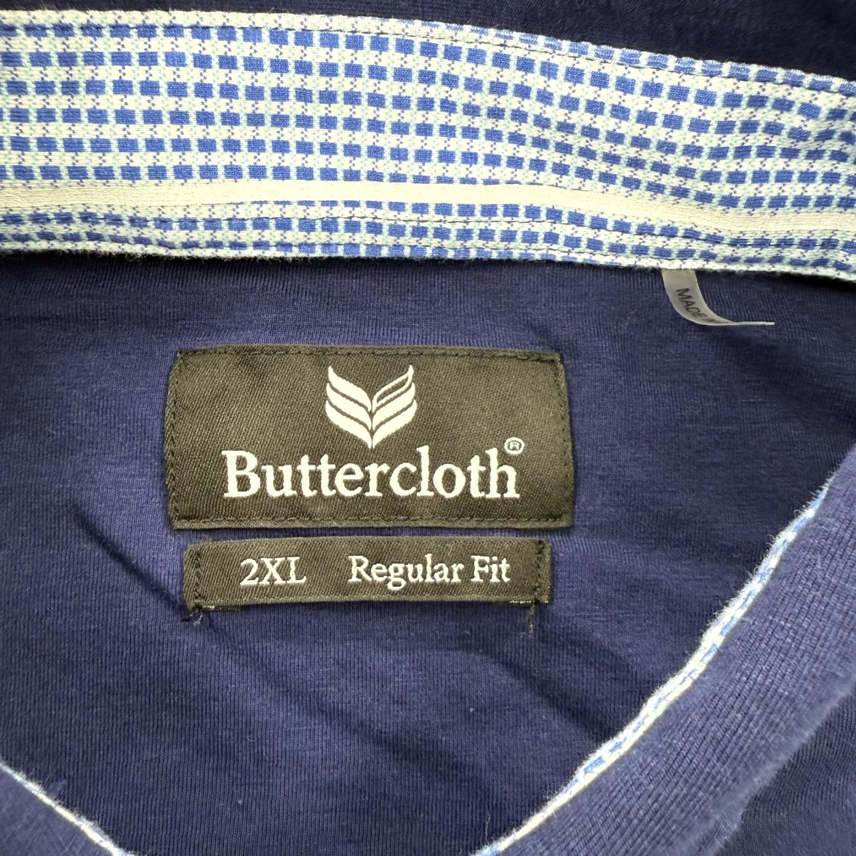 Vintage Buttercloth Shirt Mens 2XL Regular Blue Long Sleeve Button-Up Stretch Pockets Knit Cotton Rayon Spandex Confident Workwear Casual Size US XXL / EU 58 / 5 - 3 Thumbnail