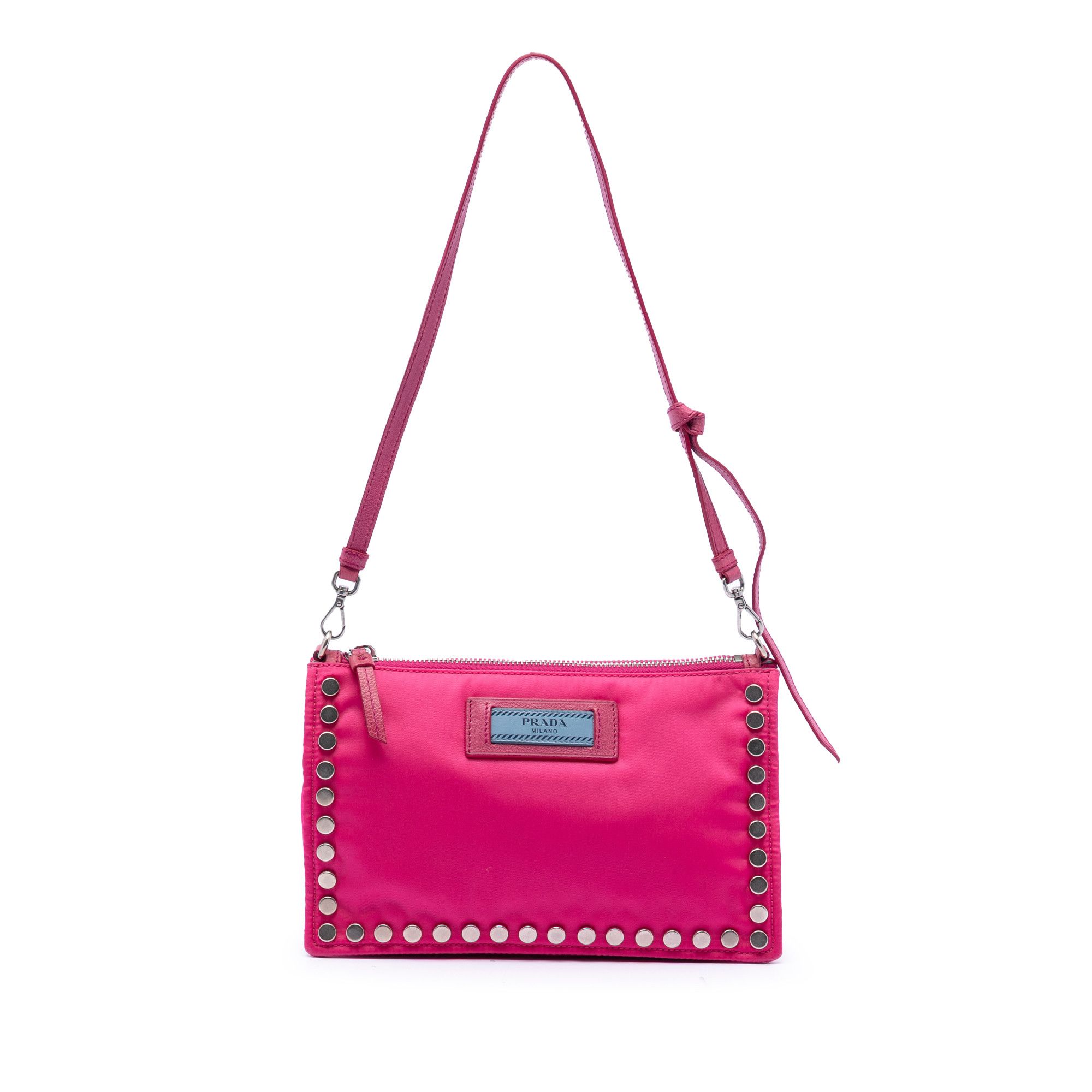Prada Prada Tessuto Studded Etiquette Shoulder Bag Size ONE SIZE - 1 Thumbnail
