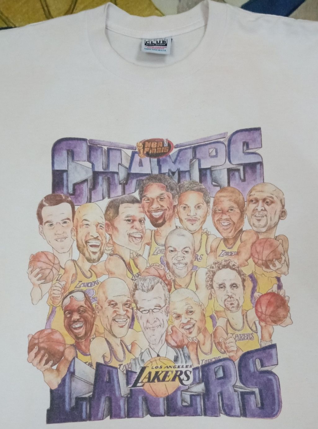 NBA × Pro Player Vintage 90s LA Lakers 12x NBA World Champions T-shirt Size US L / EU 52-54 / 3 - 4 Thumbnail