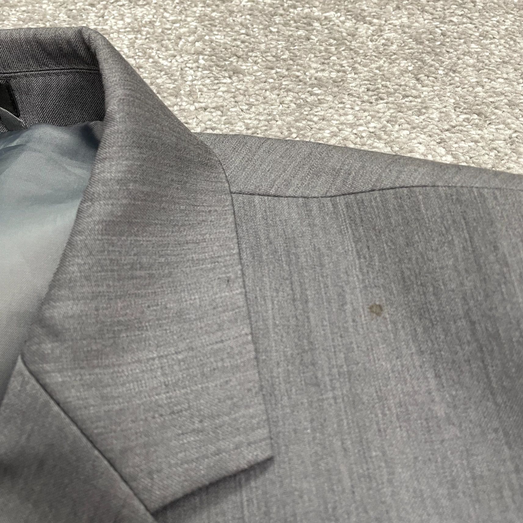 Michael Kors Michael Kors Blazer Jacket Mens Wool Blend Gray 50L Double-Vented Notch Lapel Three-Button Single-Breasted Padded Shoulders Size 50L - 4 Thumbnail