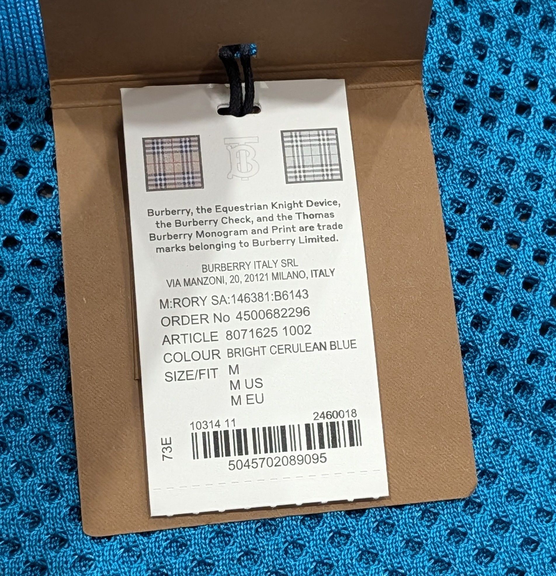Burberry Burberry "EKD" Mesh Shorts Bright Cerulean Blue Medium Size US 32 / EU 48 - 7 Thumbnail