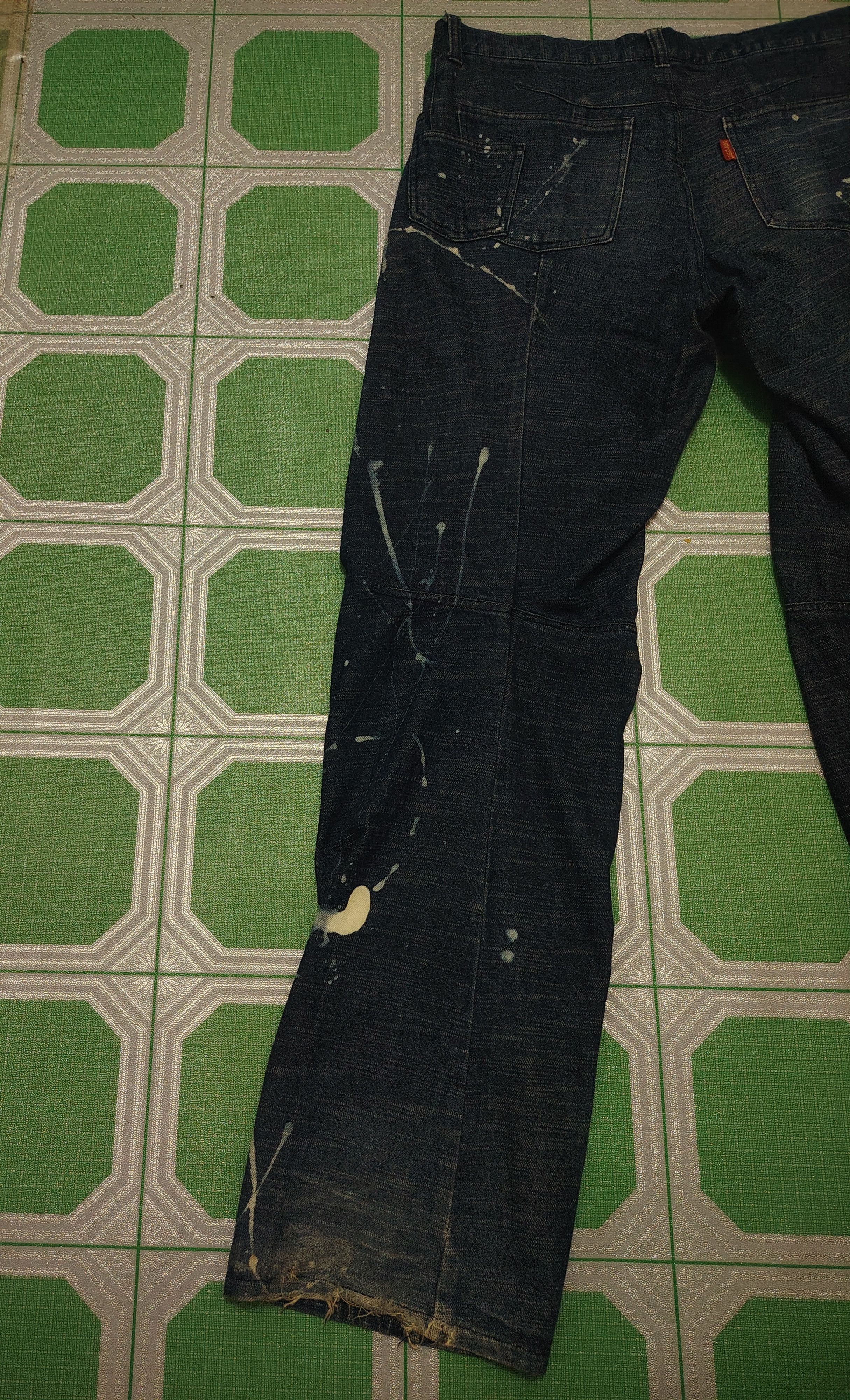 291295=Homme Rare!! 291295=Homme Baggy Pants paint splatter Twisted style Size US 33 - 11 Thumbnail