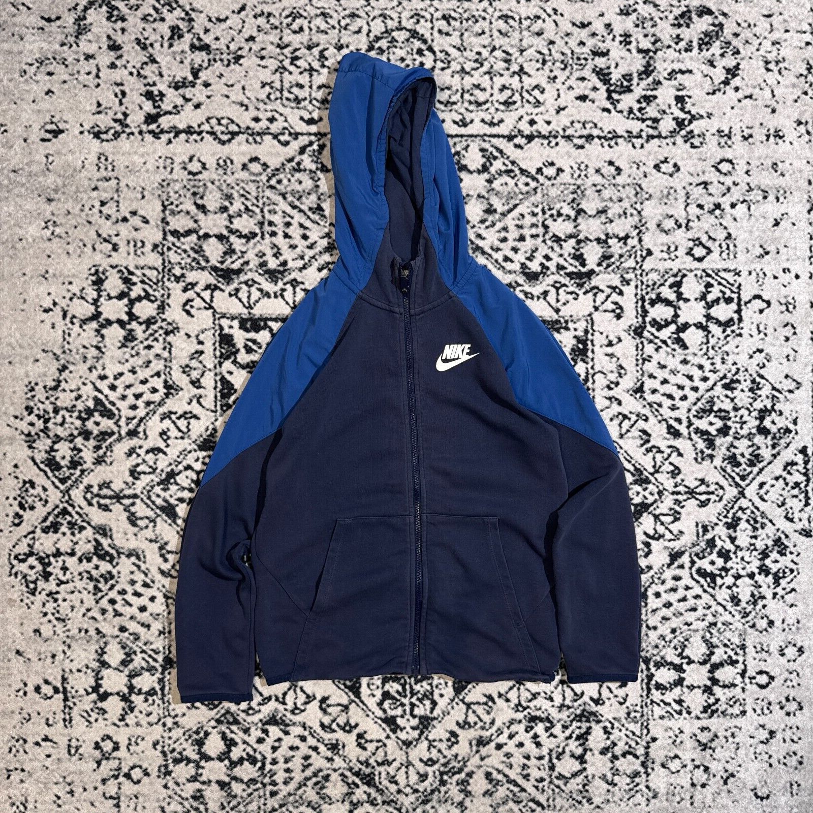 Nike × Vintage Vintage Nike Navy Blue Cotton Hoodie Zip Size XS Y2K sSport Size US XS / EU 42 / 0 - 1 Thumbnail