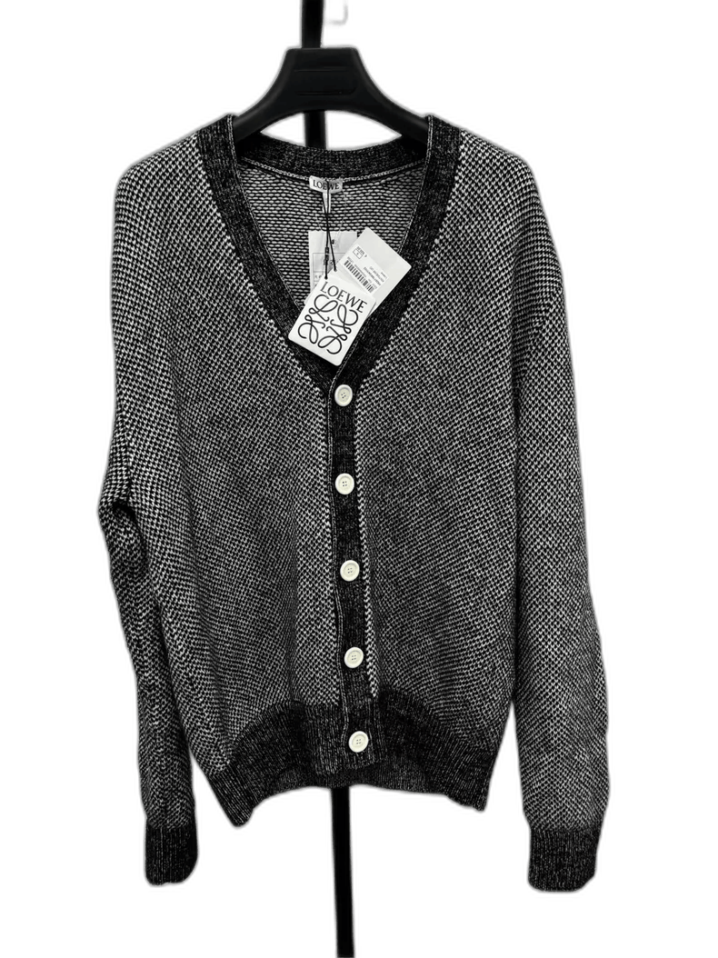Loewe LOEWE V-Neck Textured Wool Cardigan for Men Size S / US 4 / IT 40 - 1 Thumbnail