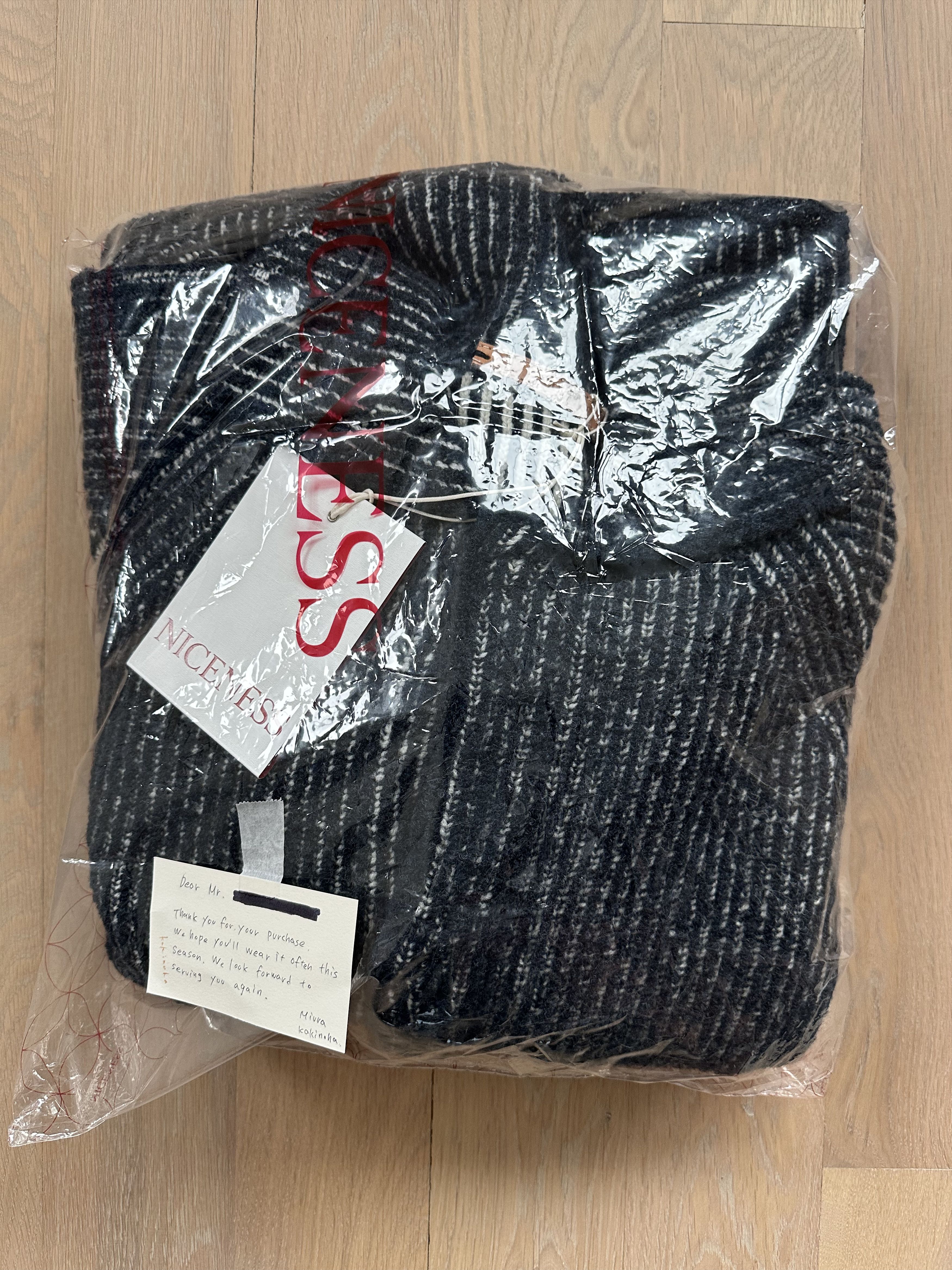 Niceness NICENESS K. Snafu Reversible Wool Knit Jacket Navy/White Size US L / EU 52-54 / 3 - 10 Thumbnail