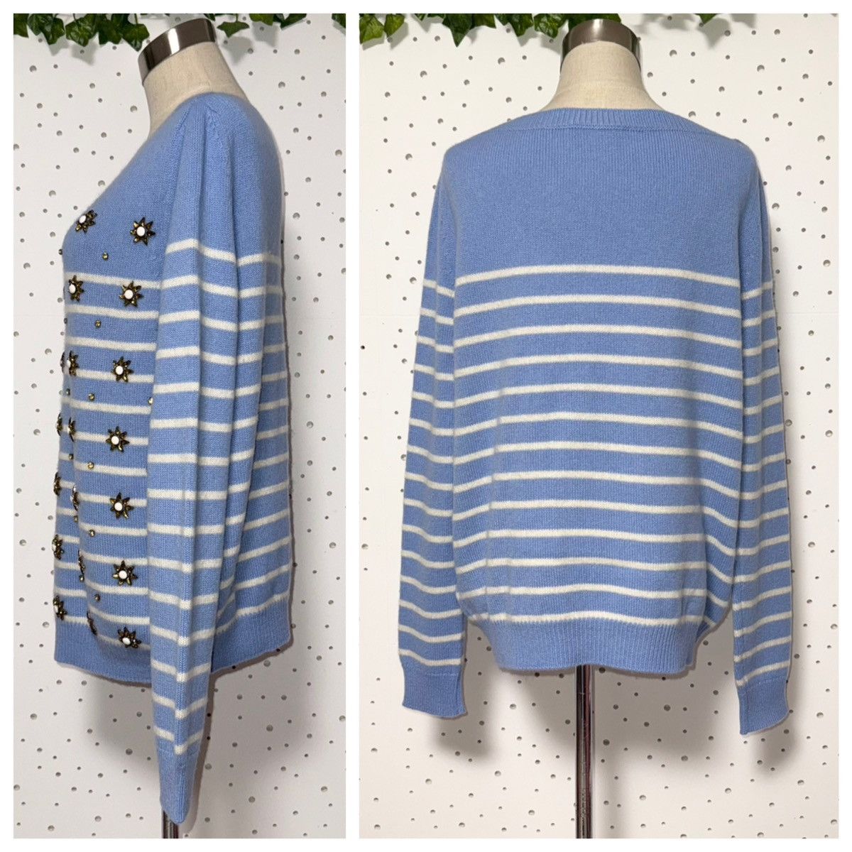Gucci Authentic Gucci Knit Sweater with Beaded Flowers and Stripes Size L / US 10 / IT 46 - 7 Thumbnail