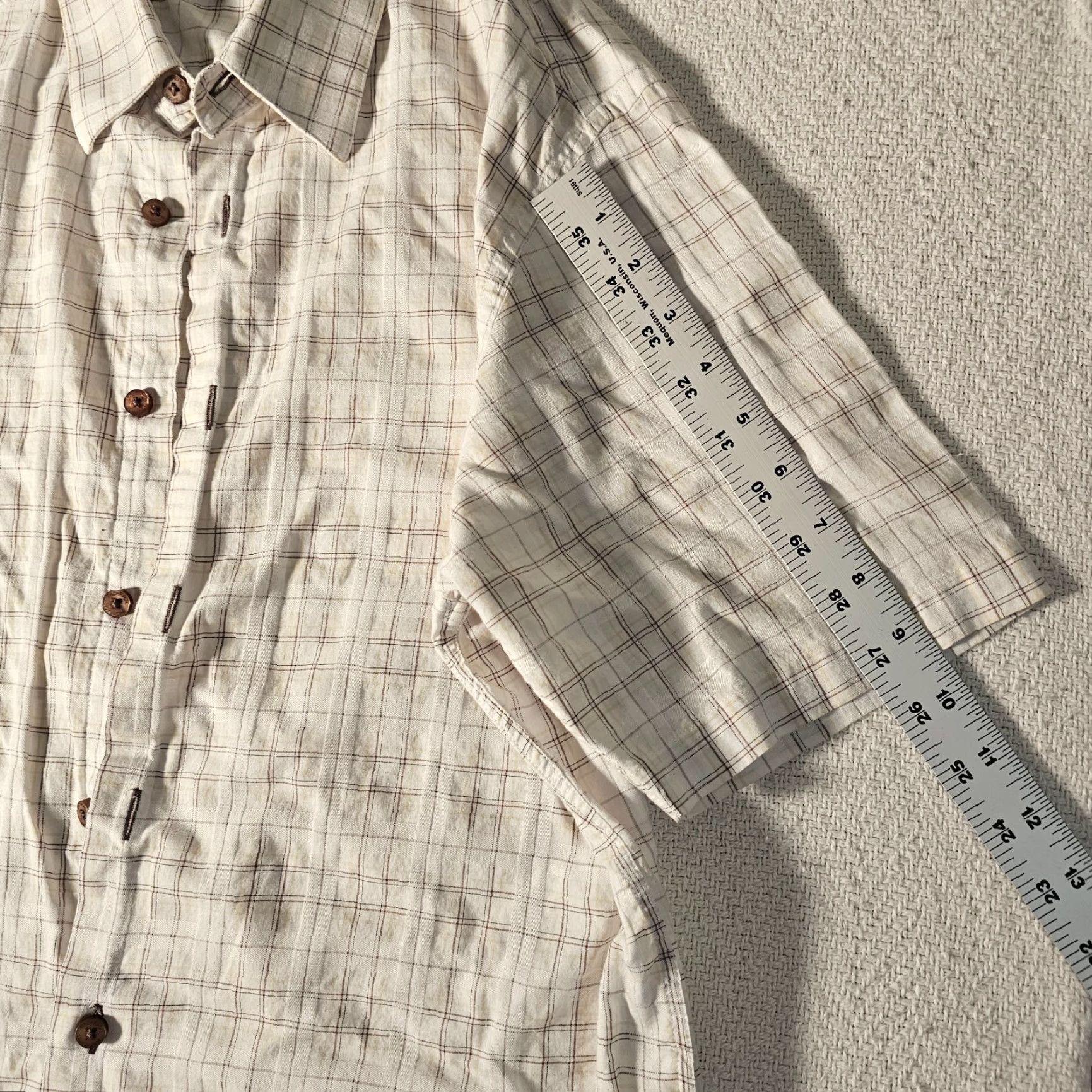 Vintage Bachrach Mens Short Sleeve Button Down Casual Shirt Size Medium White Checks Size US M / EU 48-50 / 2 - 5 Thumbnail