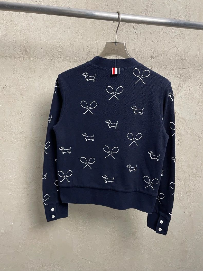 Thom Browne Thom browne Navy blue embroidered puppy tennis cardigan jac Size XS / US 0-2 / IT 36-38 - 2 Thumbnail