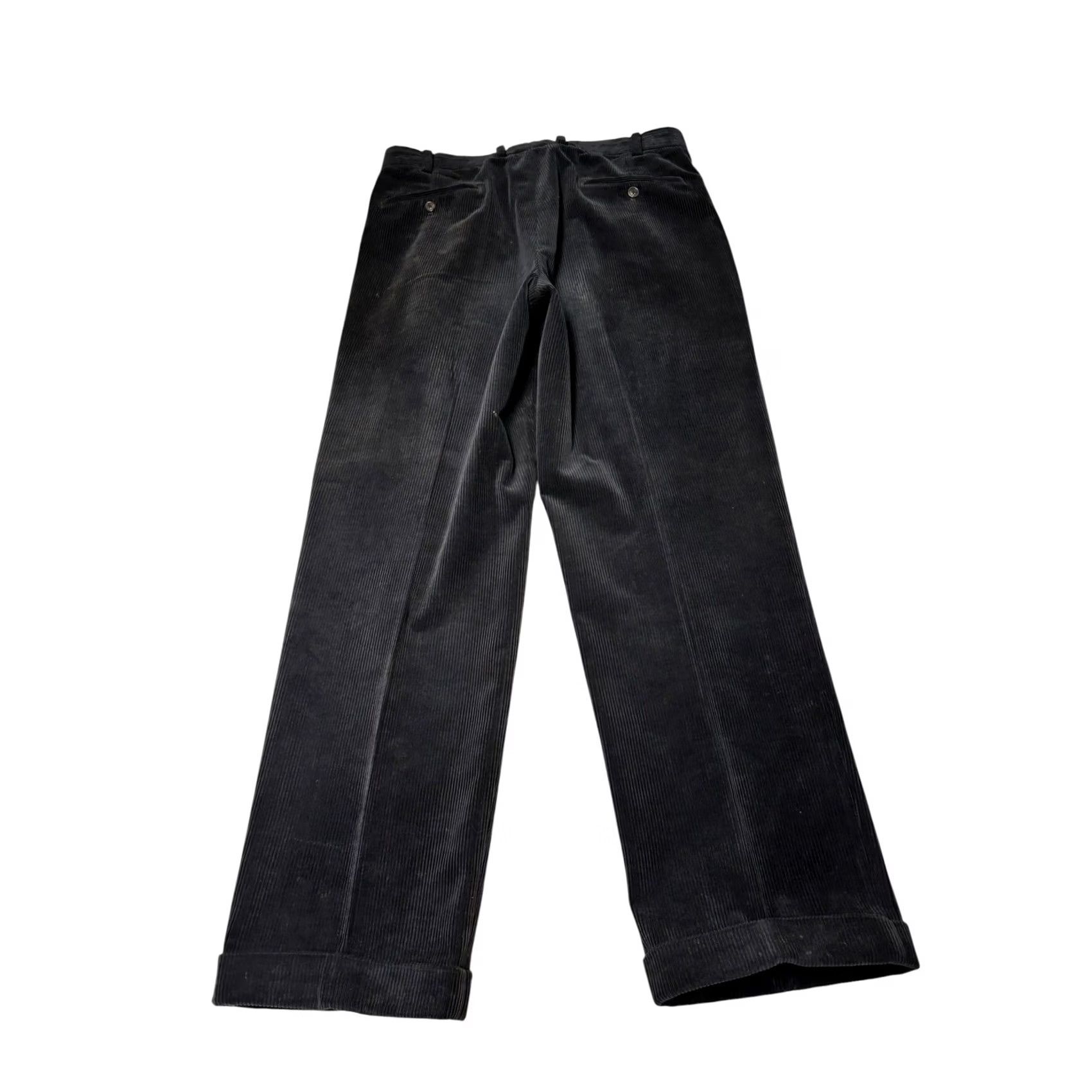 Brooks Brothers Brooks Brothers Elliot Corduroy Pants Mens 36x32 Navy Blue Pleated Cuffed Cotton Dress Pants Slashed Pocket Button Zipper Relaxed Straight Sailor? Size US 36 / EU 52 - 6 Thumbnail