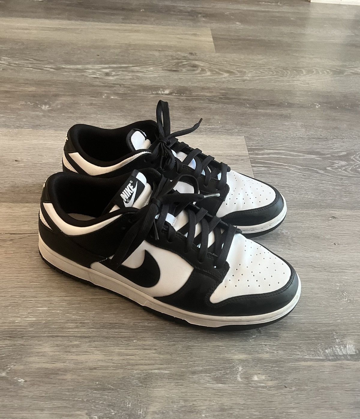 image of Nike Panda Dunks Shoes in Black, Men's (Size 9.5)