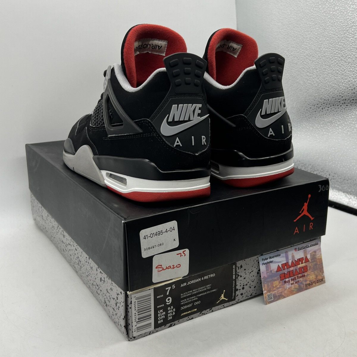 Jordan Brand Air Jordan 4 bred Size US 7.5 / EU 40-41 - 4 Thumbnail
