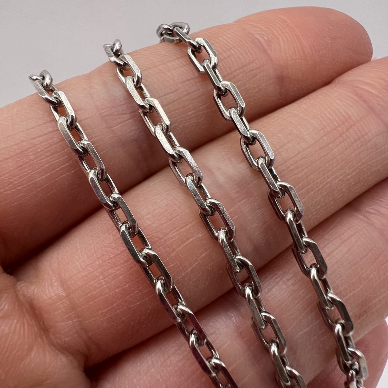 Sterling Silver Vintage 925 Sterling Silver Chain Necklace Solid Link 10.4g Size ONE SIZE - 4 Thumbnail