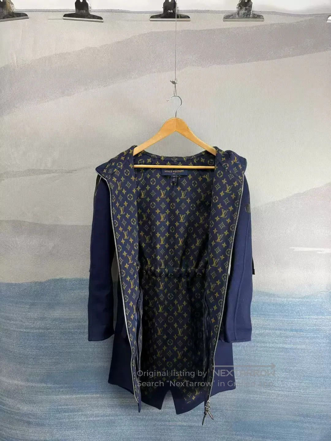 Louis Vuitton Louis Vuitton Blue Wool Coat Size 34. Size S / US 4 / IT 40 - 4 Thumbnail