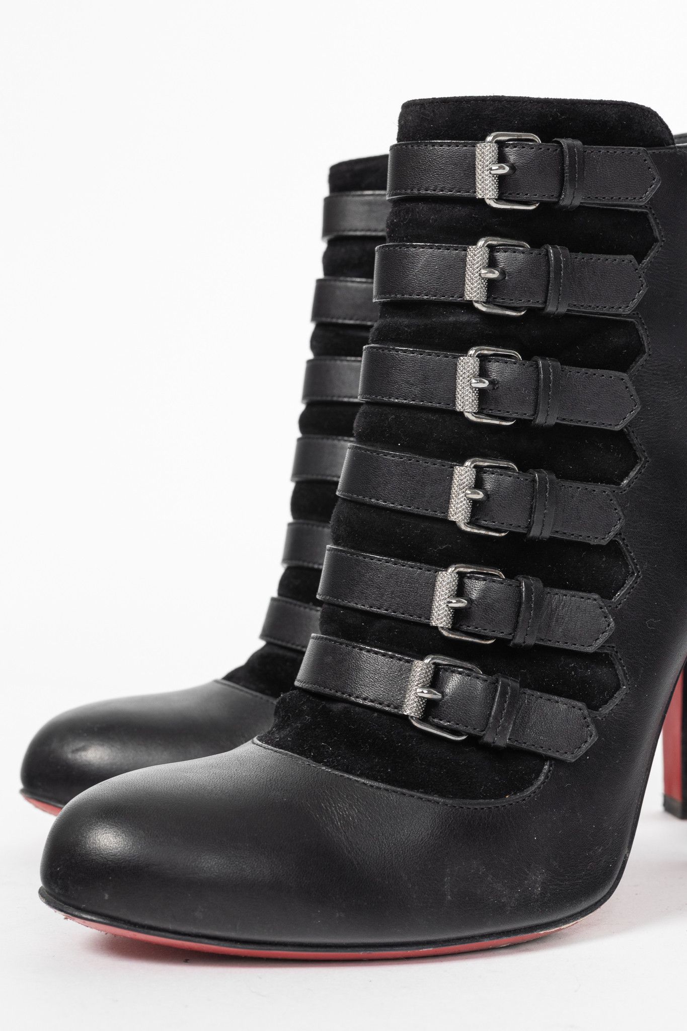 Christian Louboutin Christian Louboutin Attrroupee Leather/Suede Buckled Booties Size US 10.5 / IT 40.5 - 7 Thumbnail
