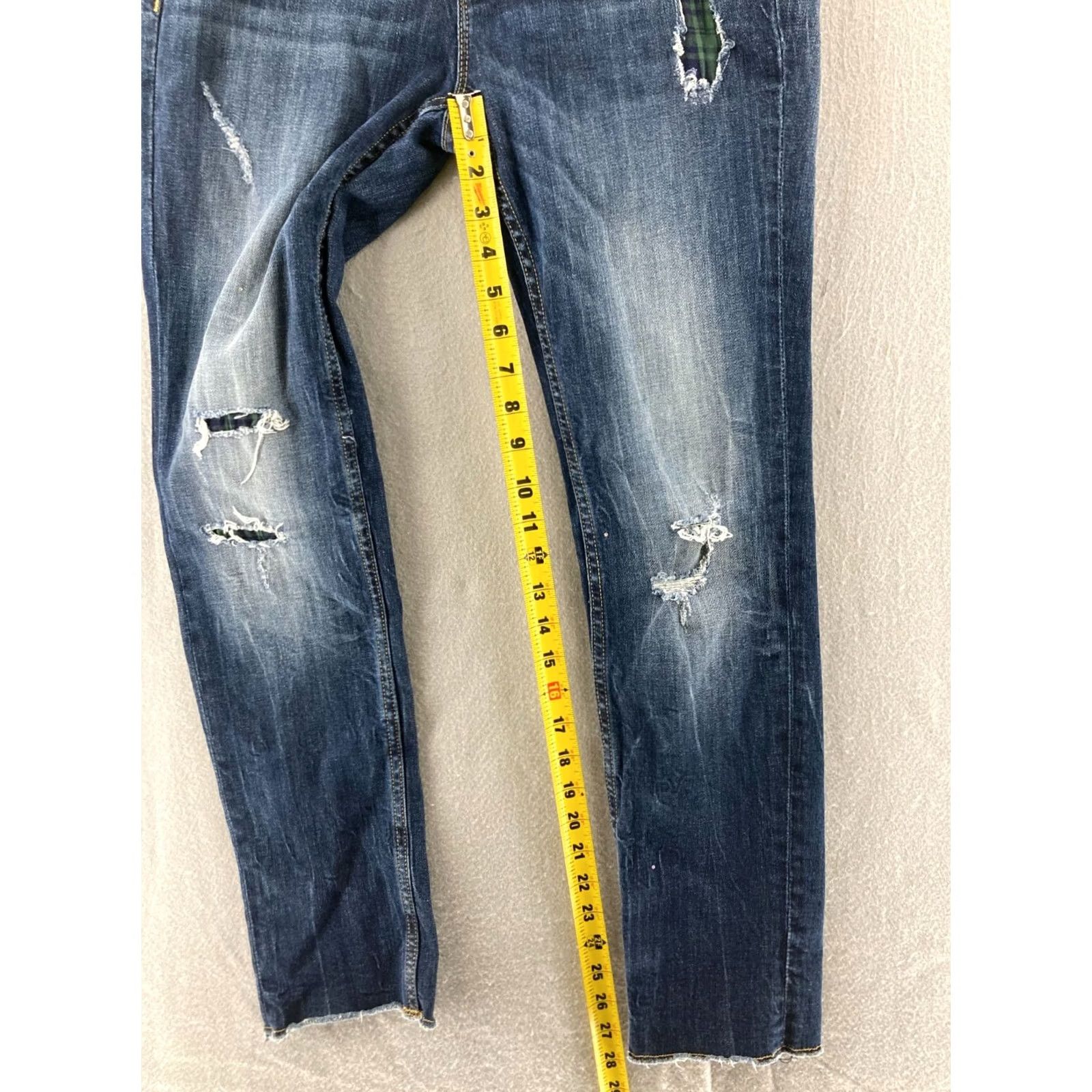 Vintage Vigoss Jeans Womens 28x27 Thompson Tomboy Skinny Pants Distressed Low Rise Size 28" / US 6 / IT 42 - 5 Thumbnail