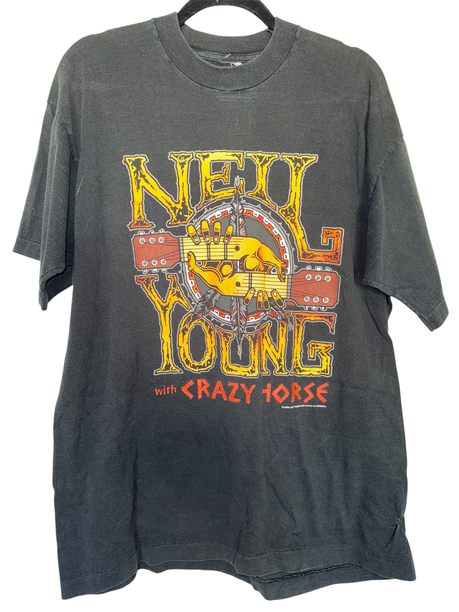 Vintage Vintage Neil Young Tee Neil Young Crazy Horse Concert Shirt Size US XL / EU 56 / 4 - 1 Thumbnail