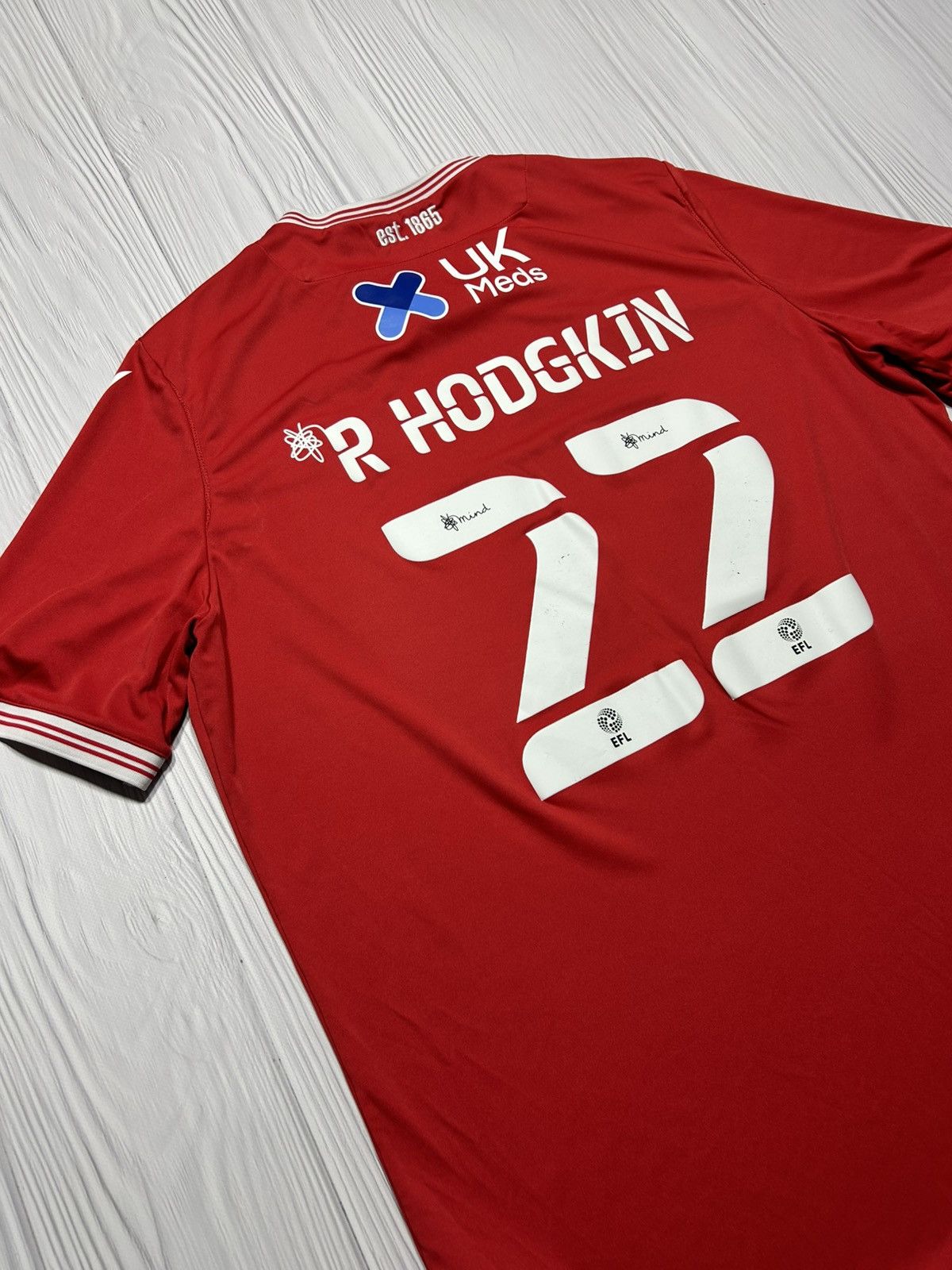 Macron 2020-21 Nottingham Forest #22 R Hodgkin Home Jersey Size 4XL Size US XXL / EU 58 / 5 - 13 Thumbnail