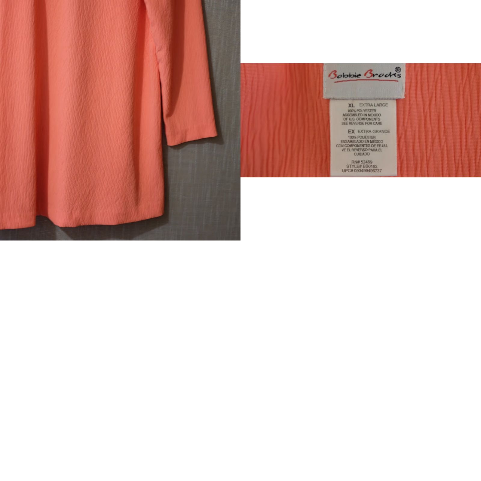 Vintage EUC Bobbie Brooks Crinkle Open Front Cardigan Orange Women's XL Cardigan Casual Office Wear brighter? Size XL / US 12-14 / IT 48-50 - 8 Thumbnail