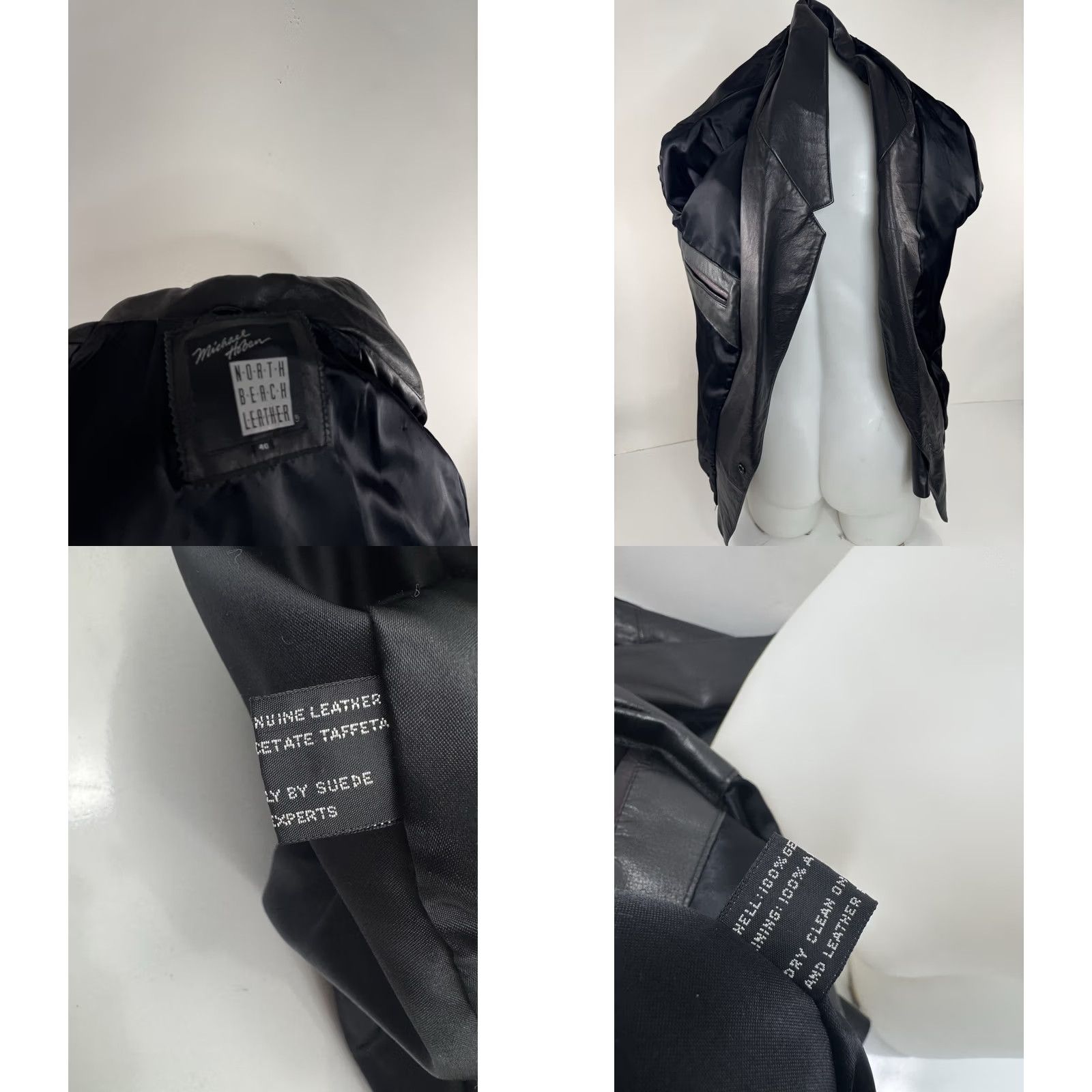 Vintage MICHAEL HOBAN Fringe LEATHER Western Cowhide 40 Blazer Jacket - EXCELLENT Size 40R - 8 Thumbnail