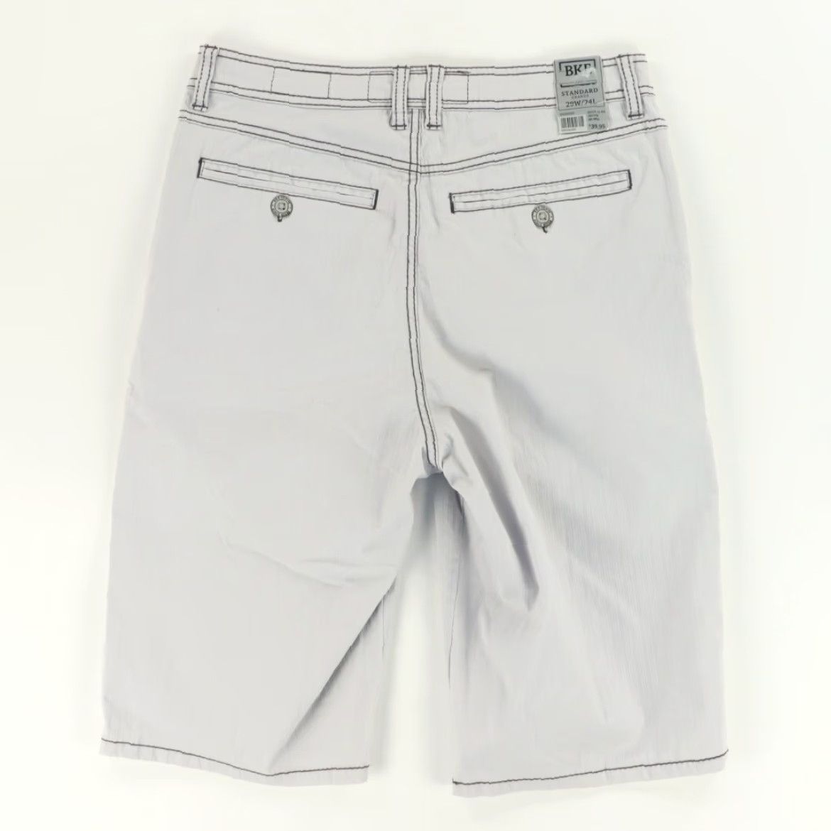 Vintage Buckle Stretch Easy Care Standard Cotton Blend Twill Chino Shorts Gray Men's 29 Size US 29 - 4 Thumbnail