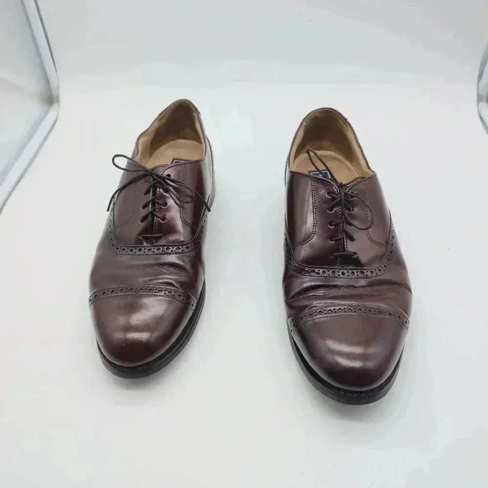 Bostonian Bostonian Impression 22028 Maroon leather cap toe dress shoe Size US 10 / EU 43 - 3 Thumbnail
