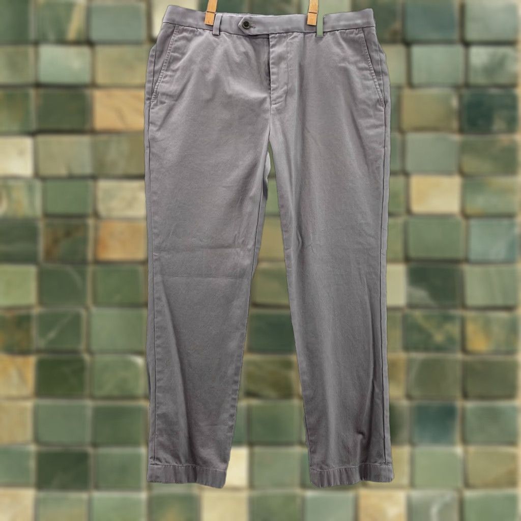 Brooks Brothers Brooks Brothers Pants 35x29 Gray Milano Fit Supima Cotton Golf Preppy Stretch Mens 90s Size US 35 - 1 Thumbnail