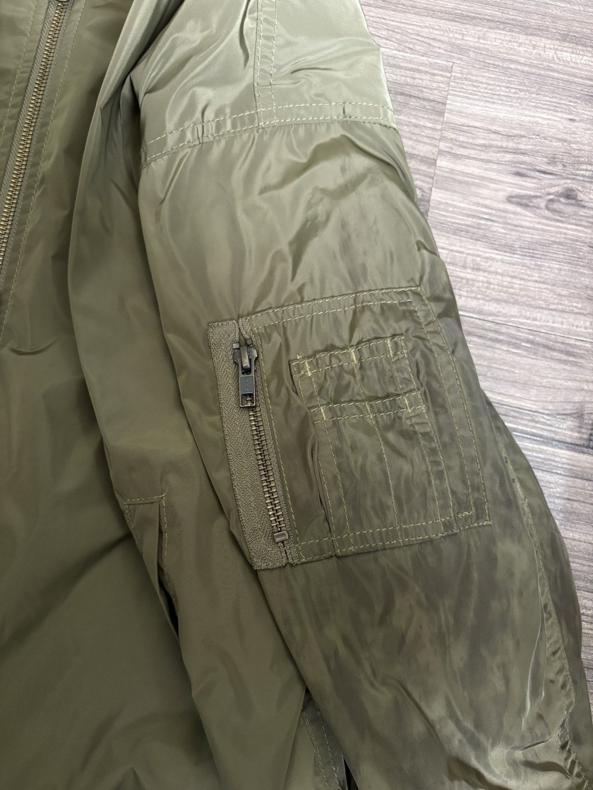 Japanese Brand Reversible Quilted Puffer Bomber Jacket Army Green Size US L / EU 52-54 / 3 - 4 Thumbnail