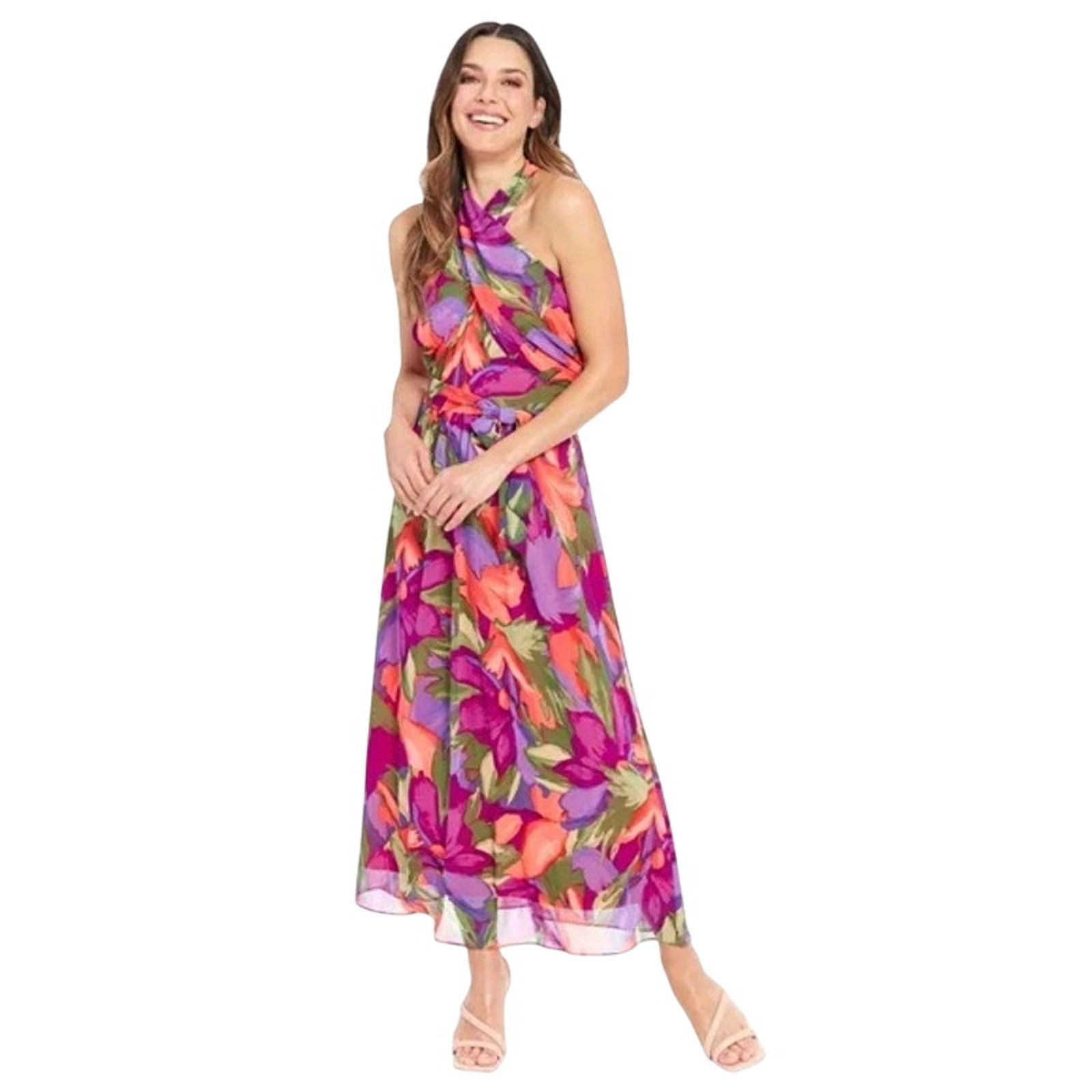 Other London Times Apparel Criss Cross Halter Maxi Dress Formal Size XL / US 12-14 / IT 48-50 - 1 Thumbnail