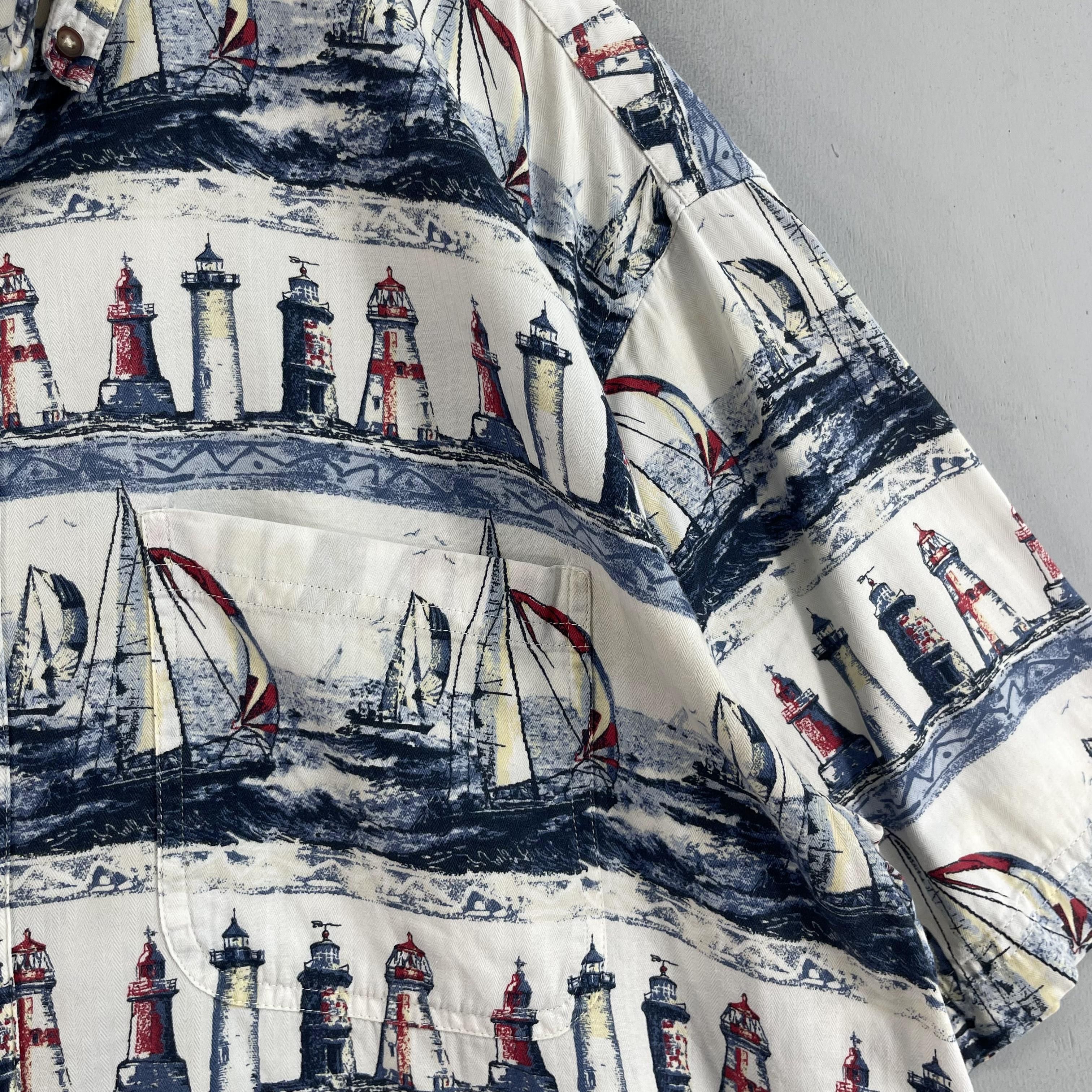 Japanese Brand × Vintage BOCA CLASSICS Hawaiian Sailboat Lighthouse Printed Shirt Size US XL / EU 56 / 4 - 3 Thumbnail