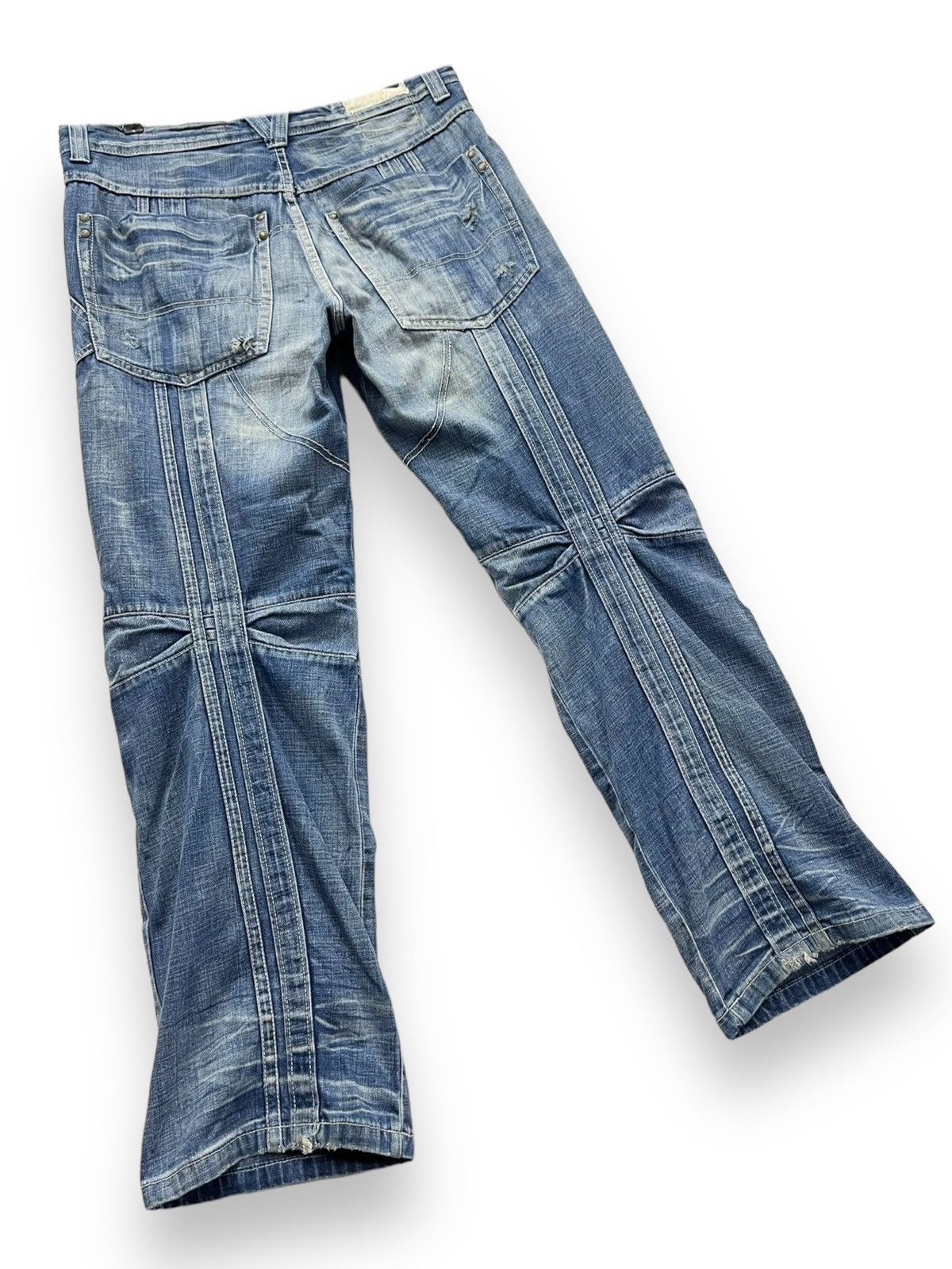 Jean FYE🔥TOUGH JEANSMITH Designer Distressed Bartack Denim Pants Size US 34 / EU 50 - 6 Thumbnail