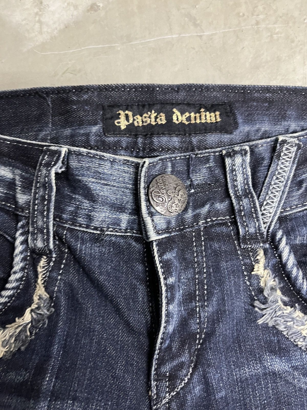 Japanese Brand Japanese Punk Indigo Flare Lightning Wash Pasta Denim Size US 29 - 7 Thumbnail