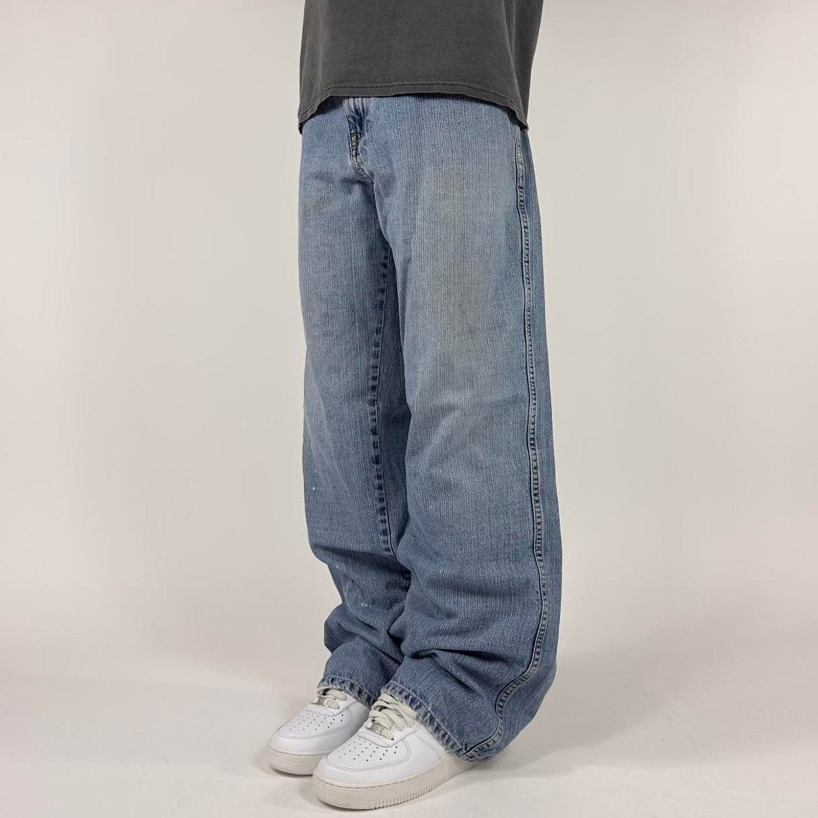 Rocawear × StraightFaded Y2K Rocawear Rave Pipe Wideleg Grunge Denim Streetwear pants Size US 36 / EU 52 - 2 Thumbnail