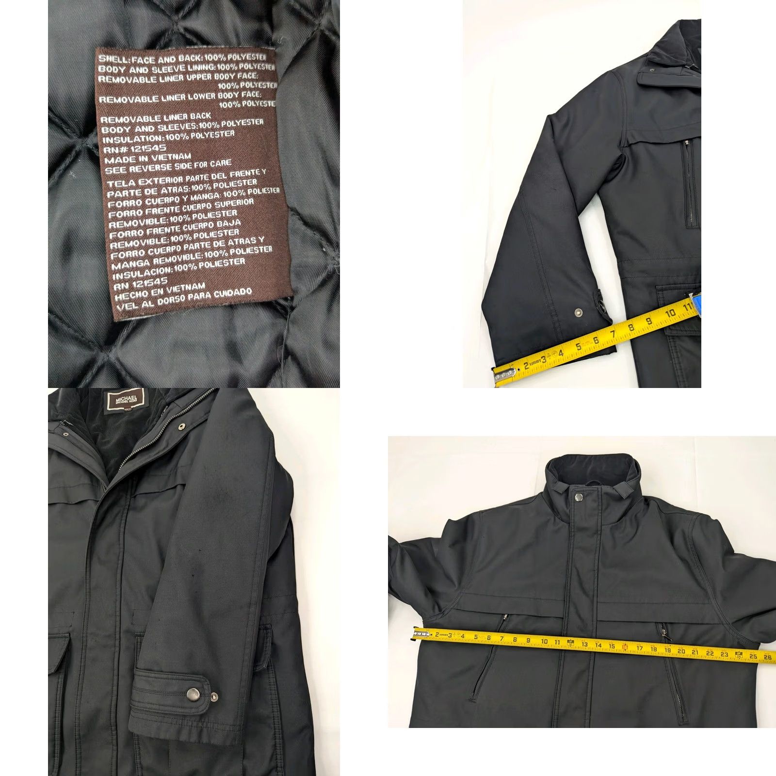 Michael Kors Michael Kors Field Jacket Men L Black Removable Liner Insulated Pockets Zipper Overcoat Utility Outdoor Modern Vintage? Size US L / EU 52-54 / 3 - 8 Thumbnail