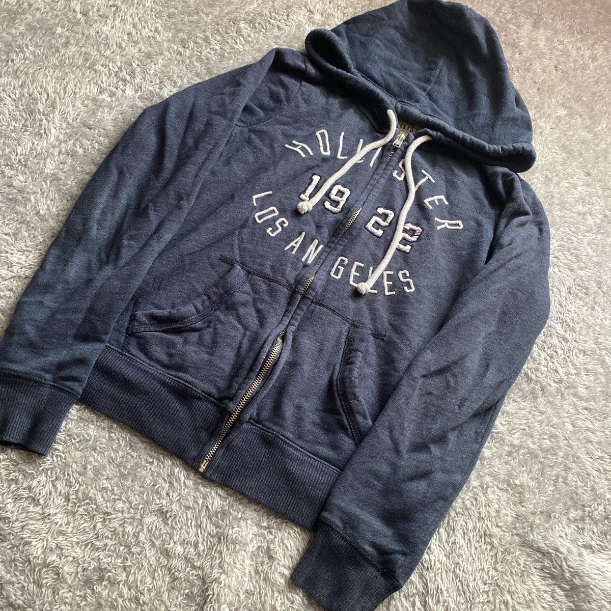 Hollister navy hollister co. zip-up jacket Size S / US 4 / IT 40 - 1 Thumbnail