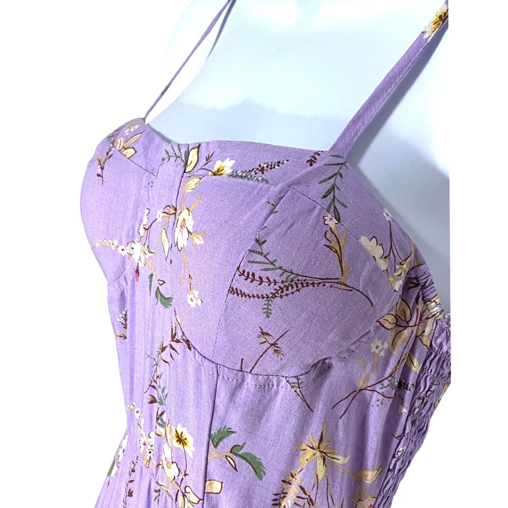 Vintage Lily Rose Squareneck Molded Cup Side Slit Midi Dress Juniors S Floral Coquette Forest Fairy NWT Size S / US 4 / IT 40 - 2 Thumbnail