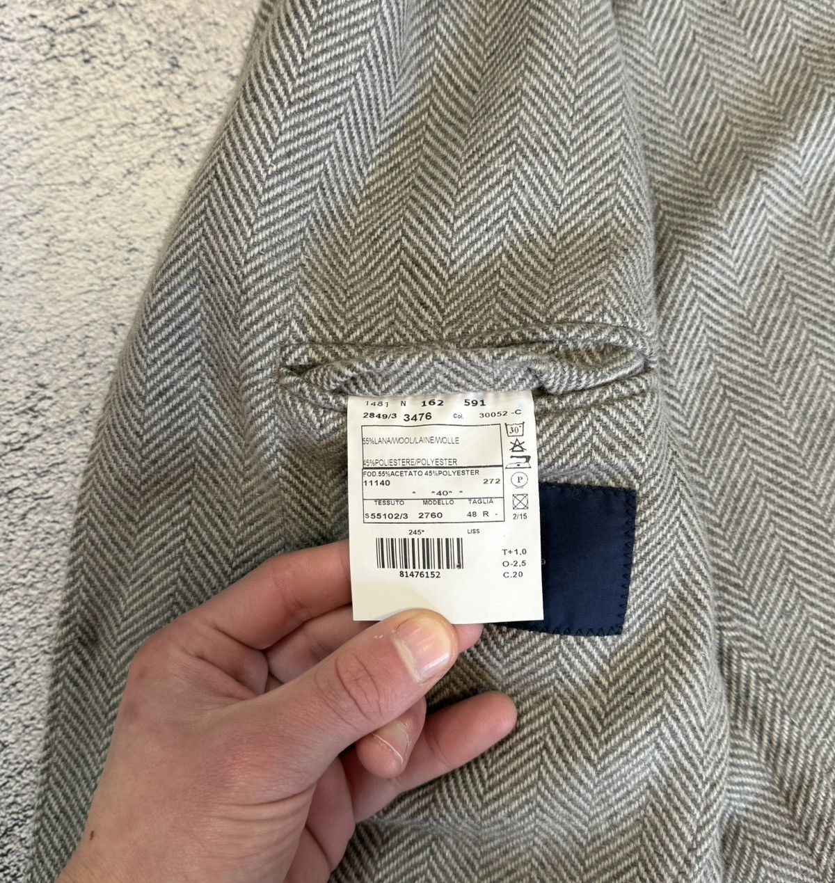 Boggi Boggi Milano Blazer Herringbone Wool Sport Coat Italy 48R Size 38R - 9 Thumbnail