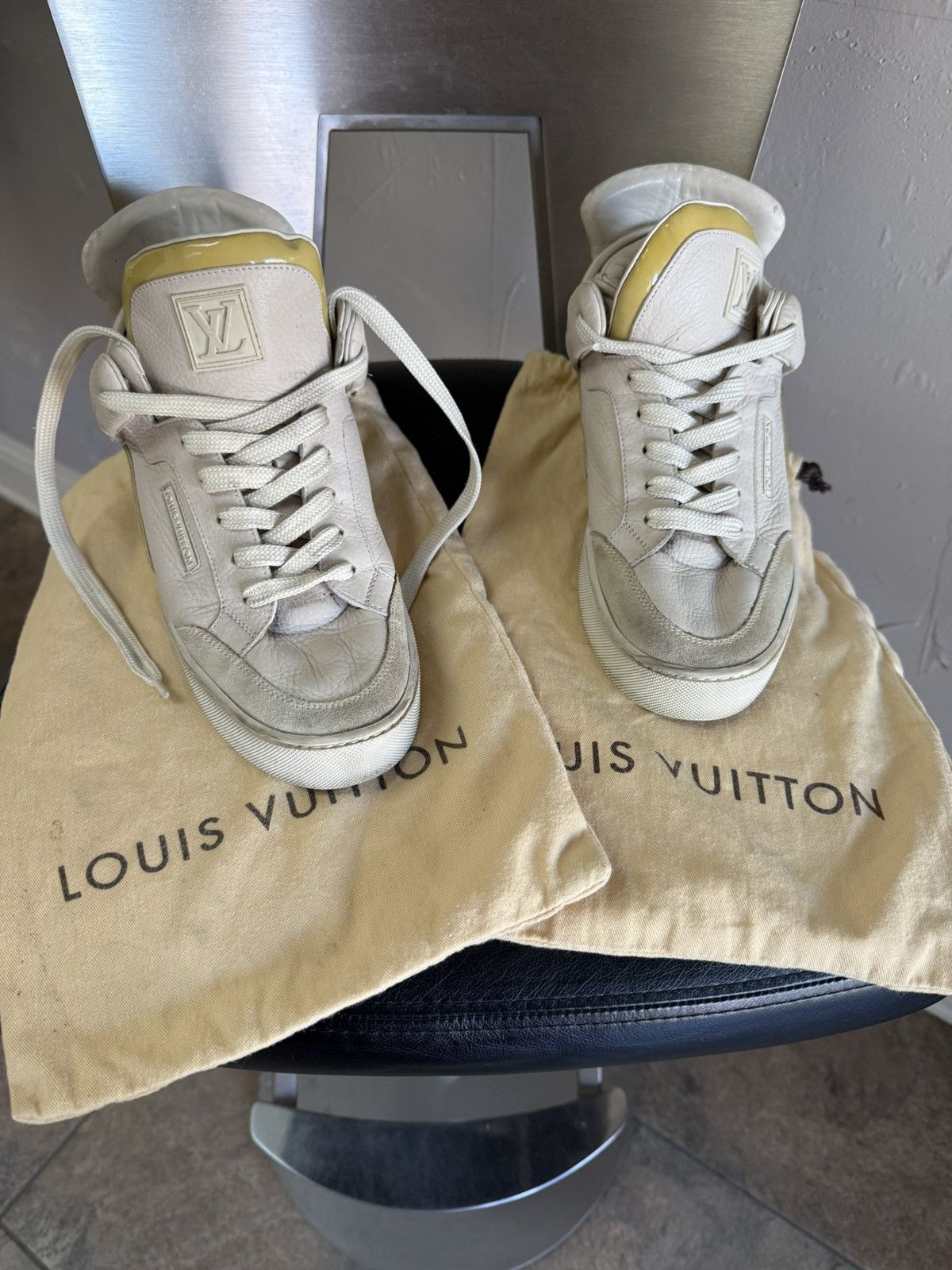 Louis Vuitton Kanye West x Louis Vuitton Don Cream 6.5 Size US 6.5 / EU 39-40 - 13 Thumbnail