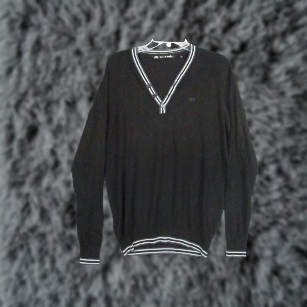 TravisMathew Travis Mathew Sweater Men M Black V Neck Button Striped Trim Golf Size US M / EU 48-50 / 2 - 1 Thumbnail