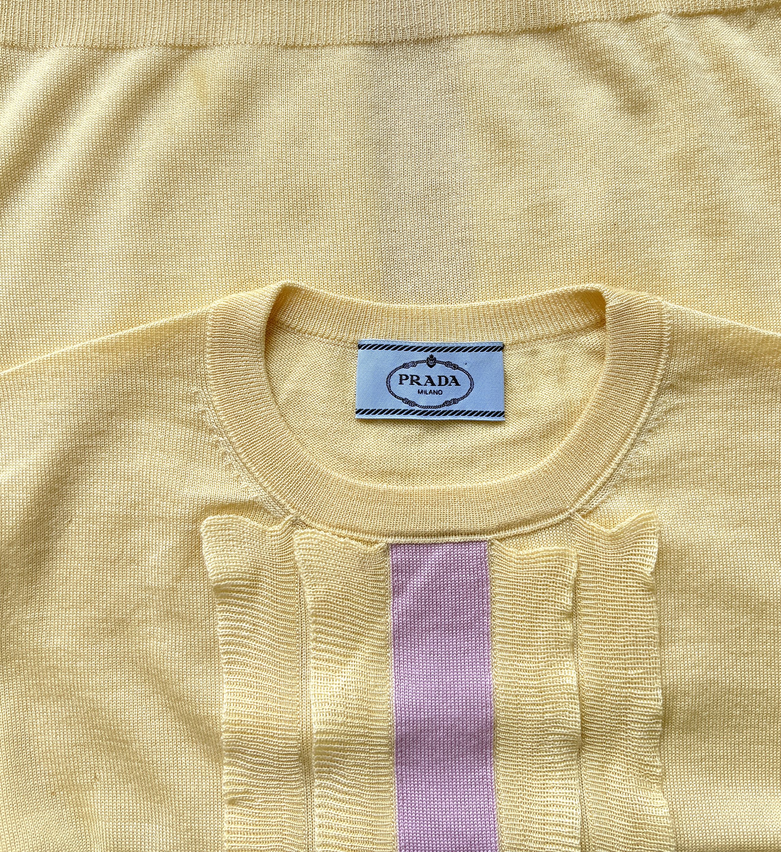 Prada ⚡️QUICK SALE⚡️ 2016 Prada Yellow Wool/Silk Knit Top Size M / US 6-8 / IT 42-44 - 3 Thumbnail