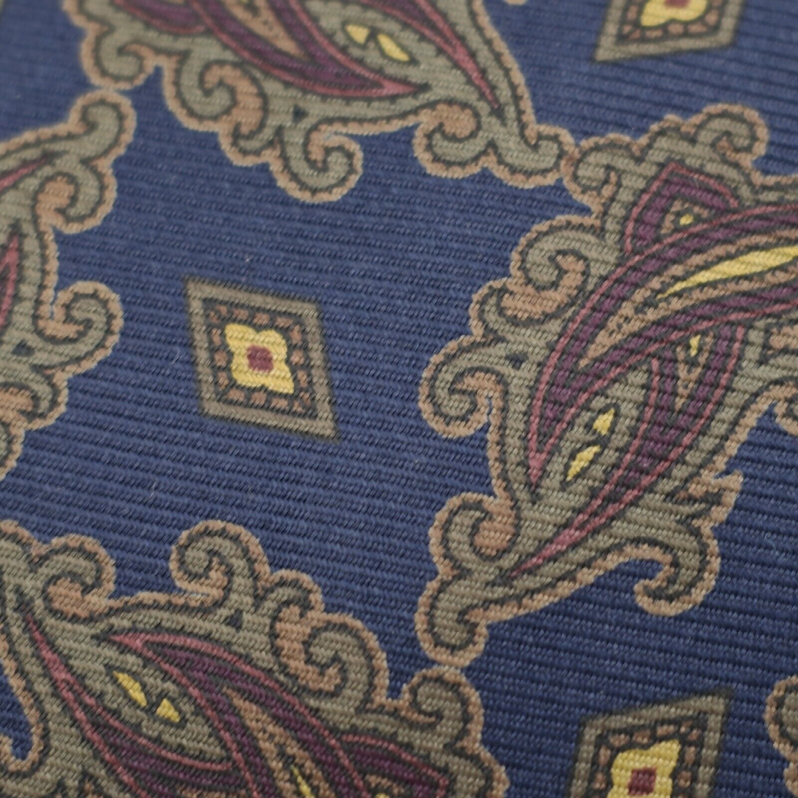 Joseph Abboud Joseph Abboud Blue Green Woven Paisley Short Italian Silk Ti Size ONE SIZE - 2 Thumbnail
